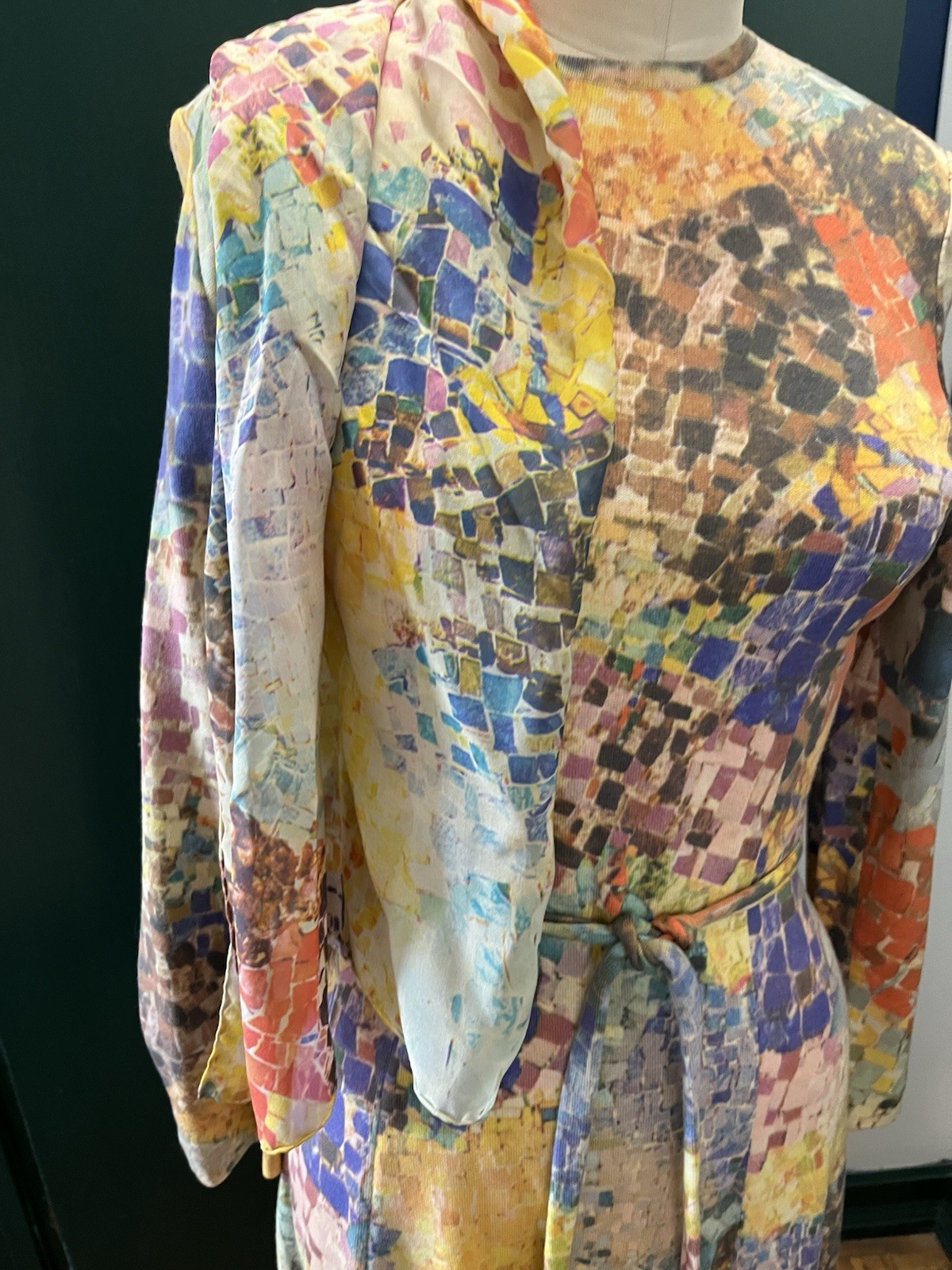 Vintage Goldworm Wool Printed Dress