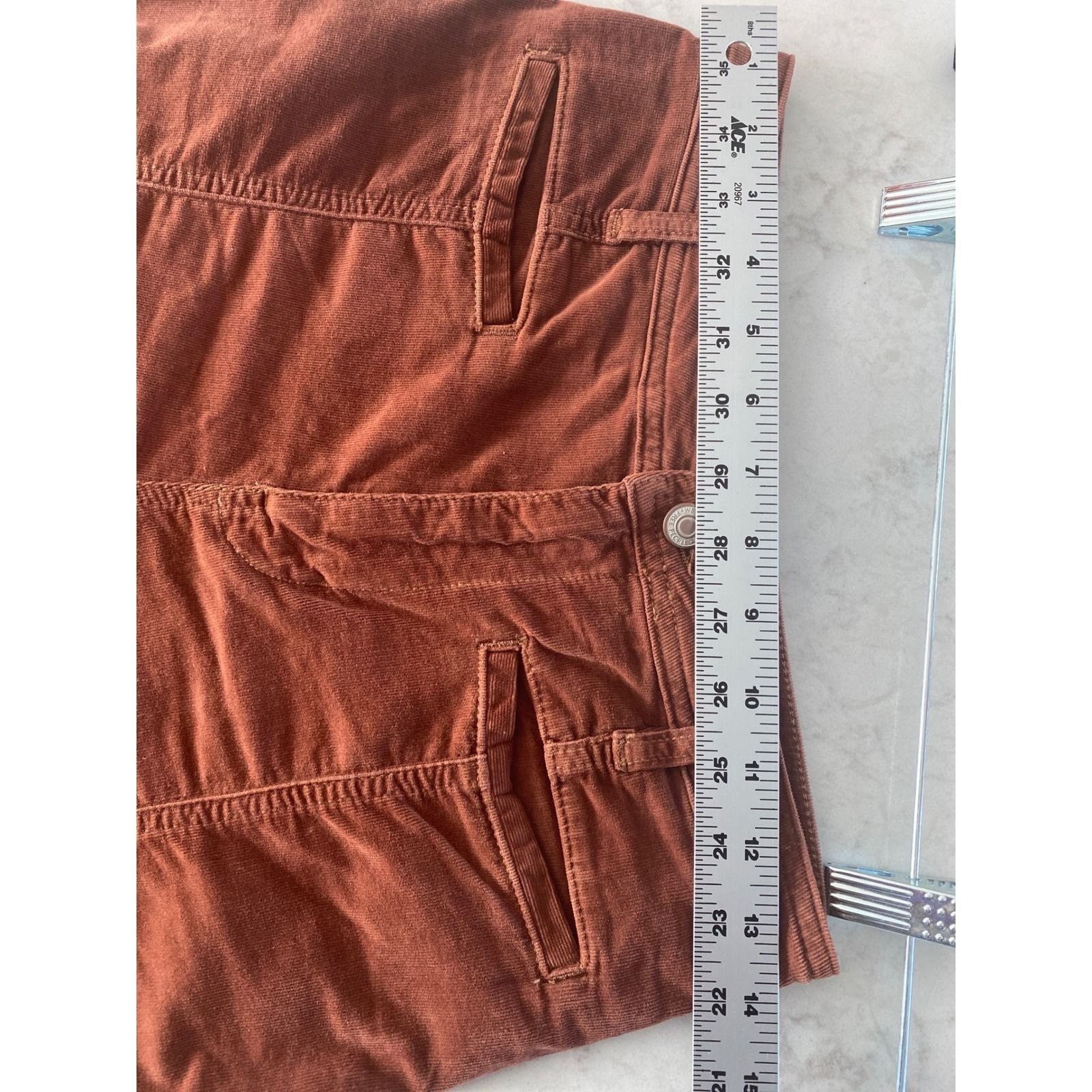 We The Free Free People FIRECRACKER Star Patchwork Corduroy FlarePants Rust 27