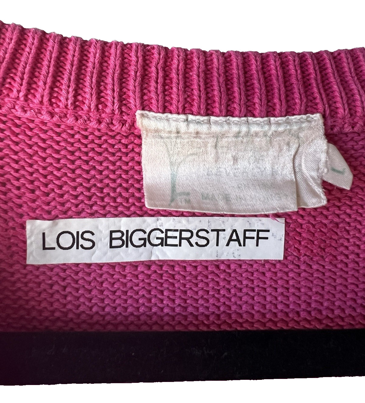 Vintage Geometric Knit Sweater Vest Pink Black Multicolor Regular Large