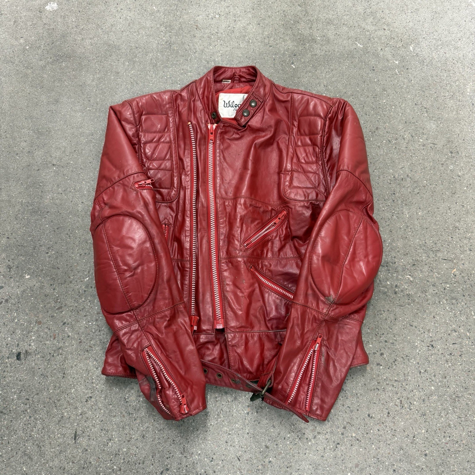 Vintage Leather Jacket Wilsons Red Leather Size 40