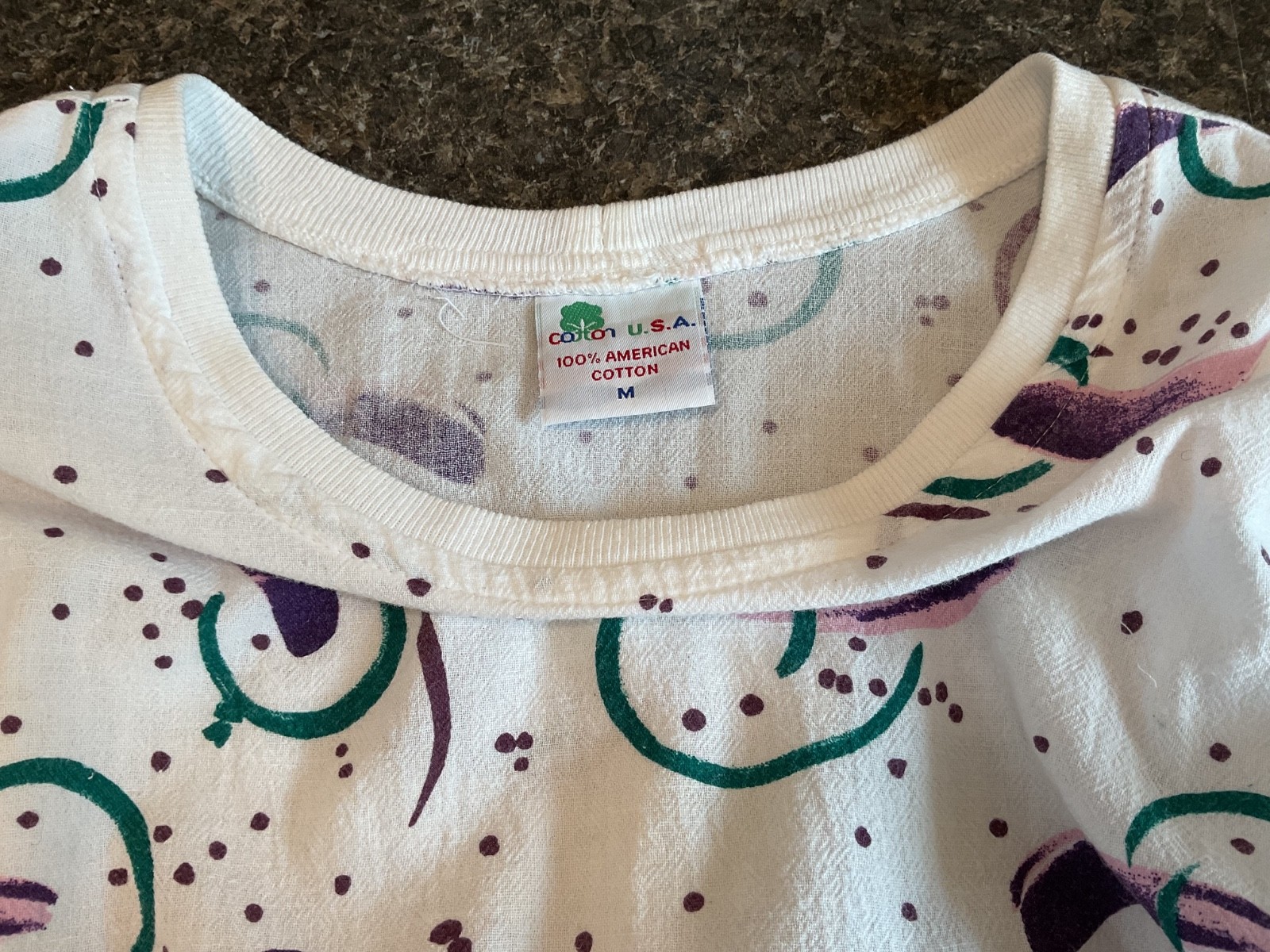Vtg Womens Dress 90s XL Crinkle Cotton Pullover Elastic Jazz Dixie Cup Summer