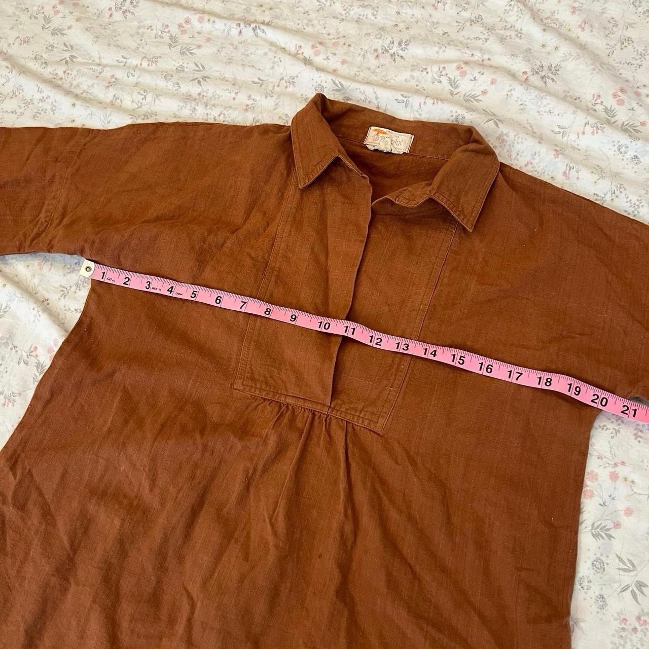 Vintage 70s The Phoenix Blouse Shirt Mexican Peasant Renaissance Cotton Twill