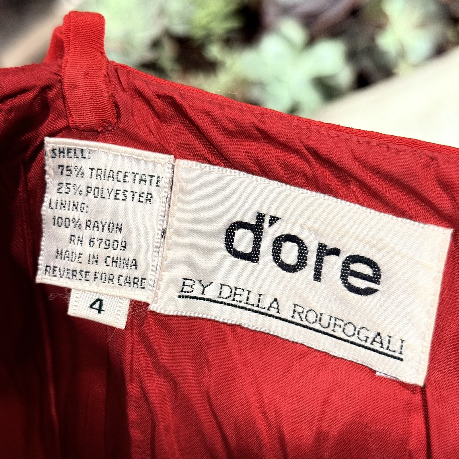 D&rsquo;ore By Della Roufogali Womens Beaded Sequin Red Cardigan & Night Dress Sz 4