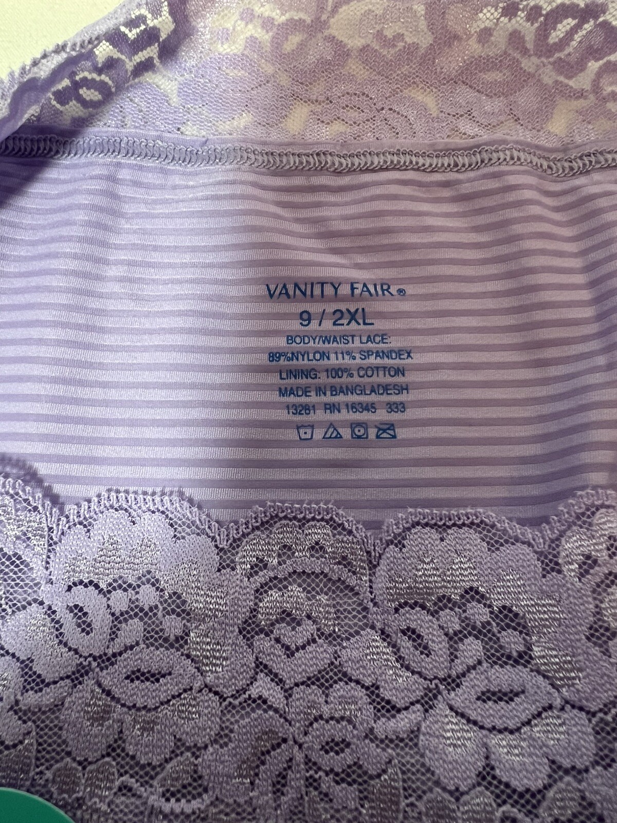 Silky Vanity Fair Flattering Lace 2XL/9 Amethyst Super Soft Panty NWT