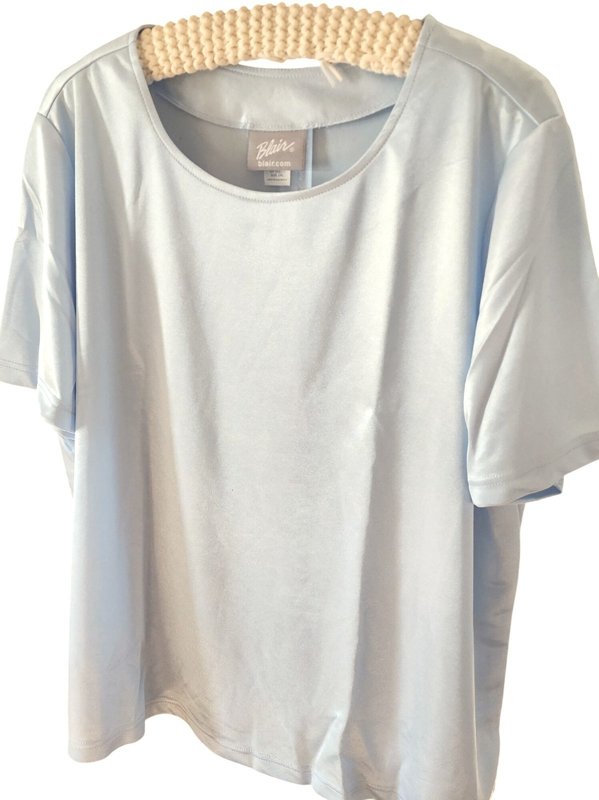 Vtg Blair Womens 2XL Short Sleeve Top Cream 100% Polyester Unused in Package