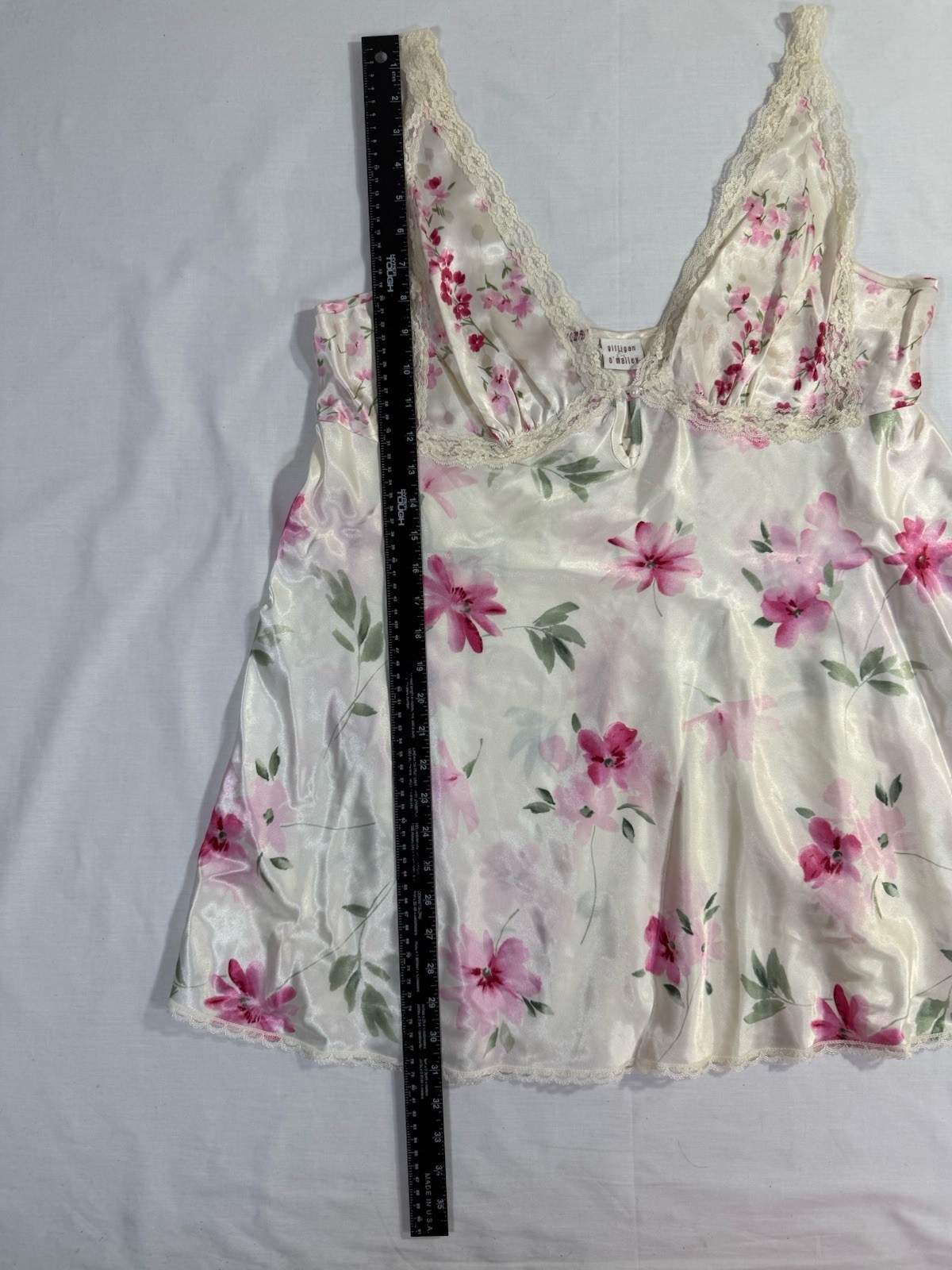 Y2K Gilligan O&rsquo;Malley White & Pink Floral Coquette Babydoll Nightgown XL