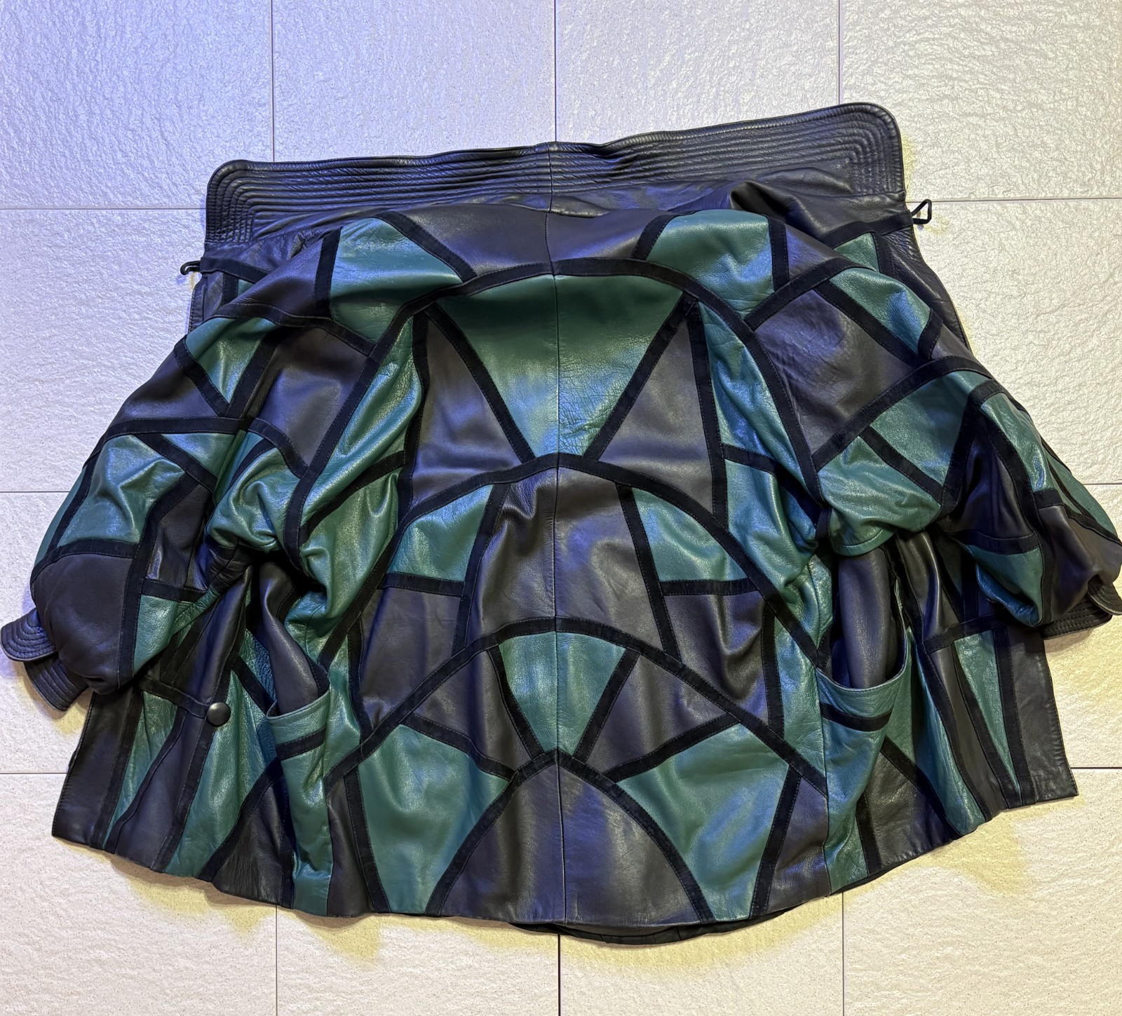 Rare Vintage Yves Saint Laurent Patchwork Leather Batwing Jacket 80s YSL Paris