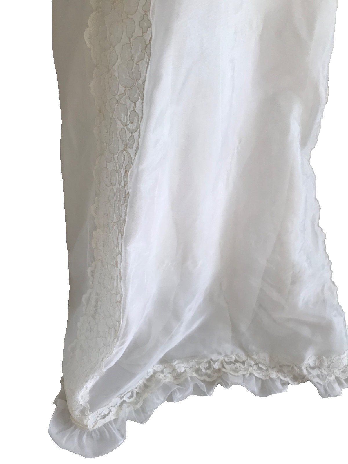 Vintage 70’s Prairie Wedding Down, Long Sleeve, Cream, Full Skirt High Neck