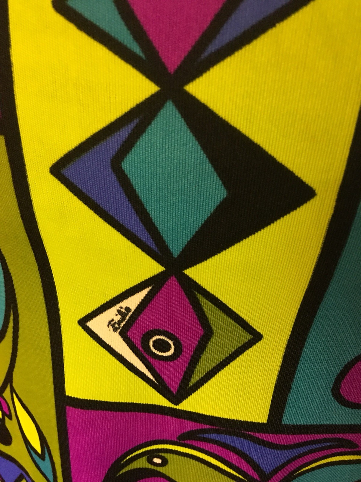 Vtg Rare Emilio Pucci Neon Abstract Mod Signed Midi Dress