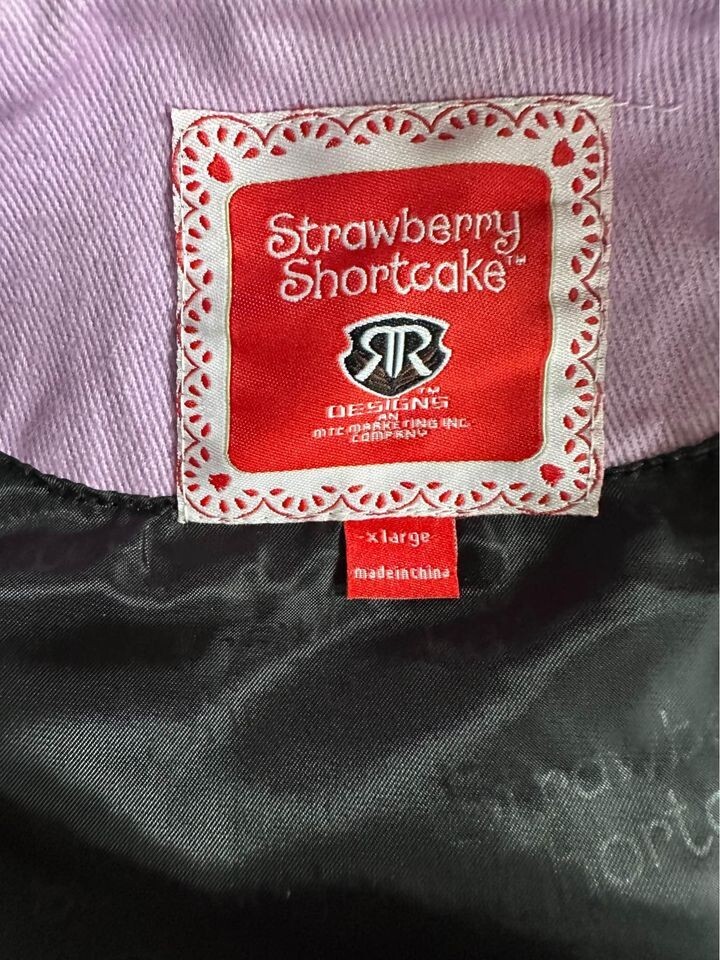 Vintage Lavendar Strawberry Shortcake Angel Cake Bomber Jacket