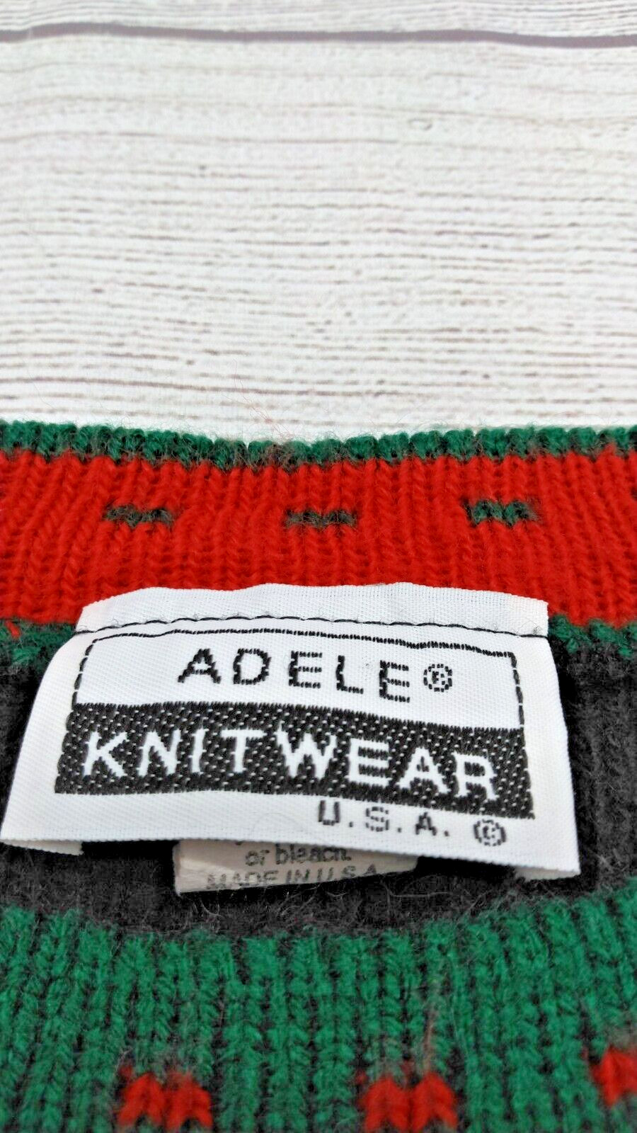 Vintage Adele Knitwear Christmas Holiday Sweater Women&rsquo;s Size Large – USA Made
