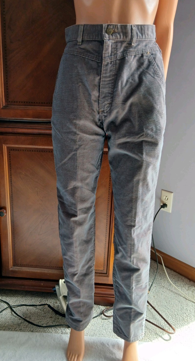 Vintage 70s/80s High-Waisted LEE Riders/ Cord Tapered Pants Made In USA 27×32