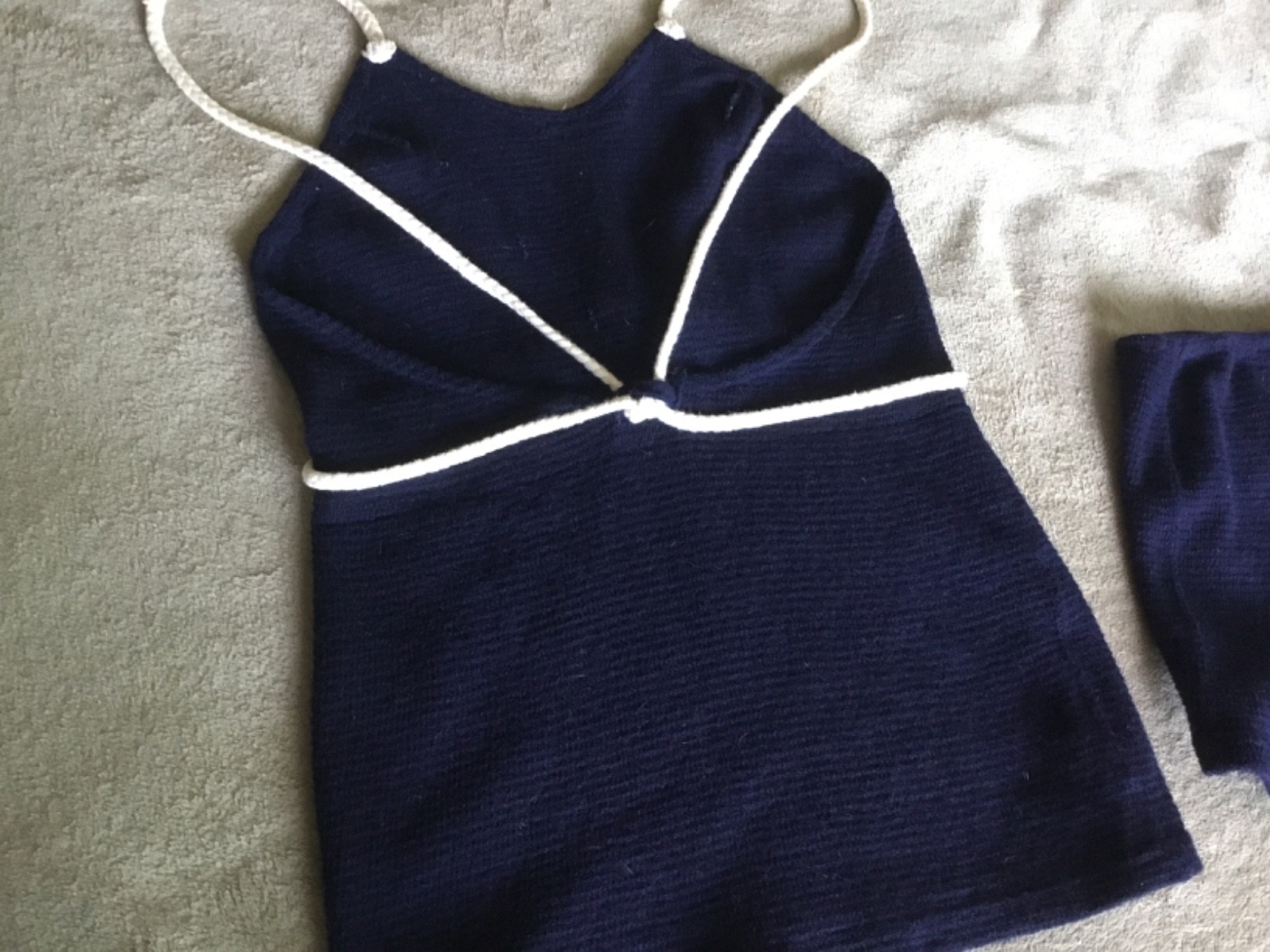 Vintage 1920 – 1930’s Wool Bathing 2 pc suit Navy sailors beach Bradley