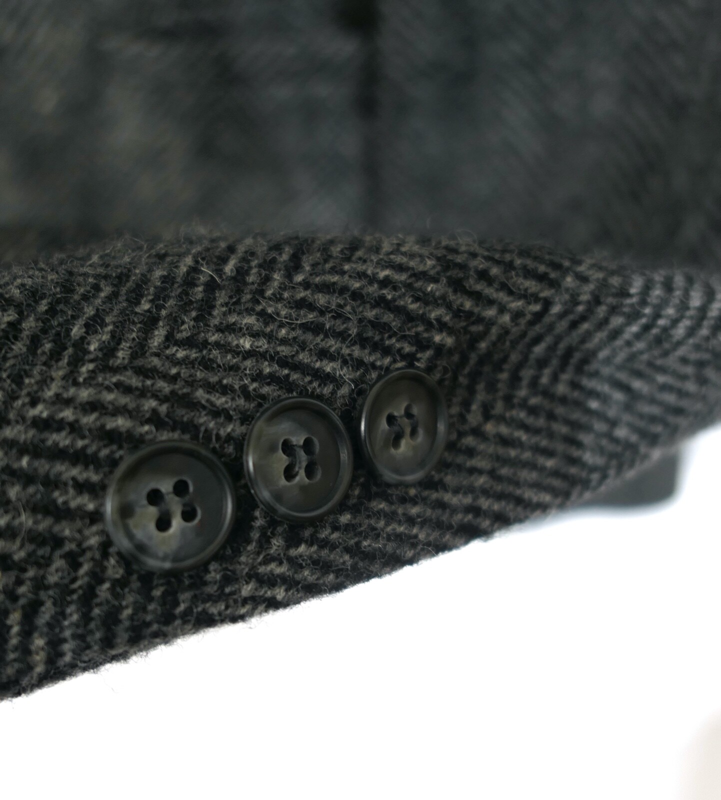 Vintage Evan Picone Tailored Herringbone Wool Blazer Jacket Velvet Collar S