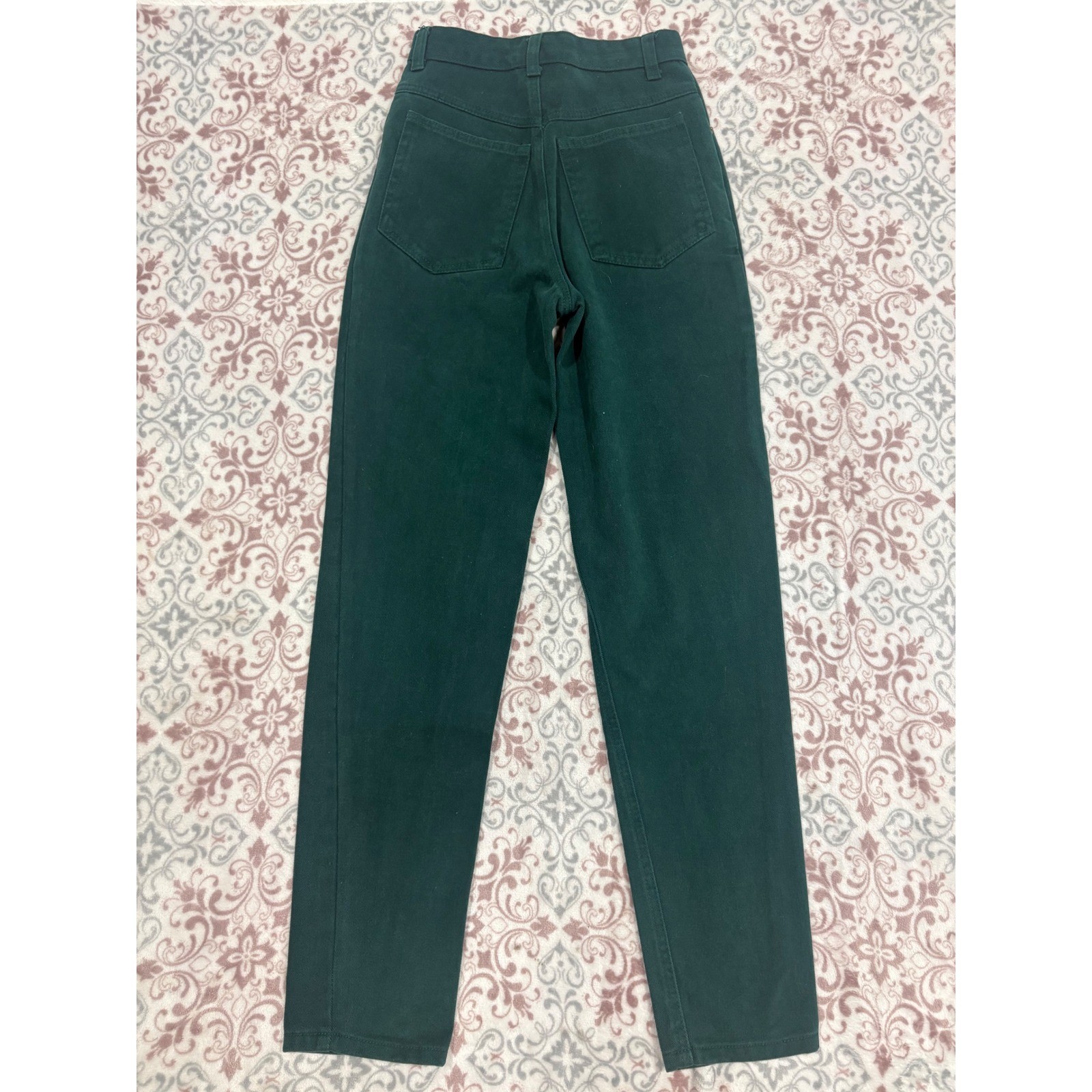 Extra Classic Vintage Forest Green High Waisted Cotton Tapered Pants Size 3