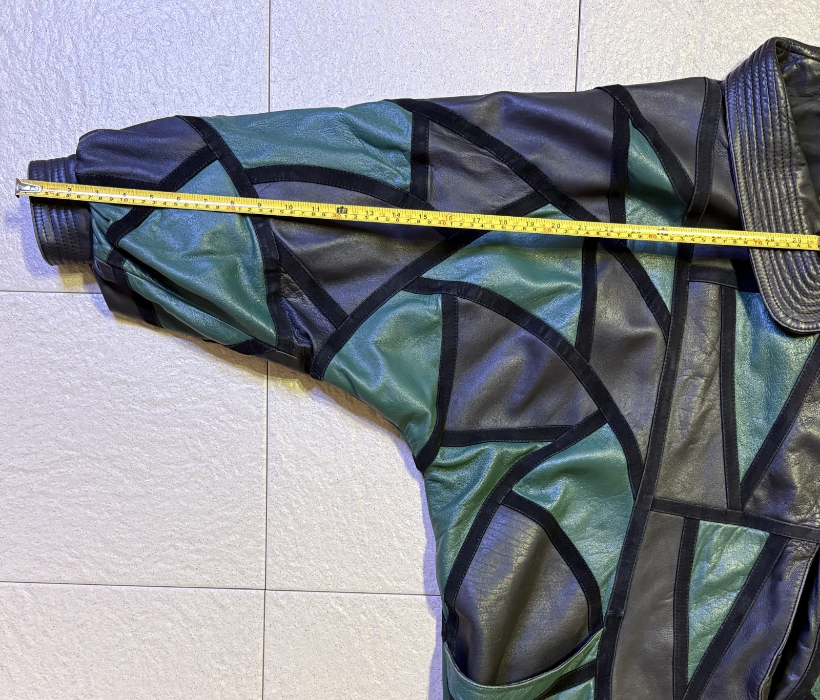 Rare Vintage Yves Saint Laurent Patchwork Leather Batwing Jacket 80s YSL Paris