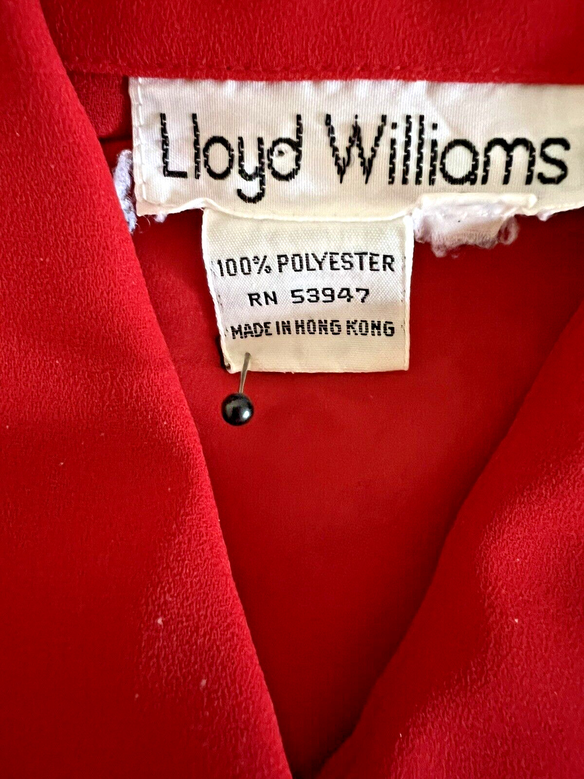 Lloyd Williams Red Blouse, Tucked Bodice sz 10 polyester