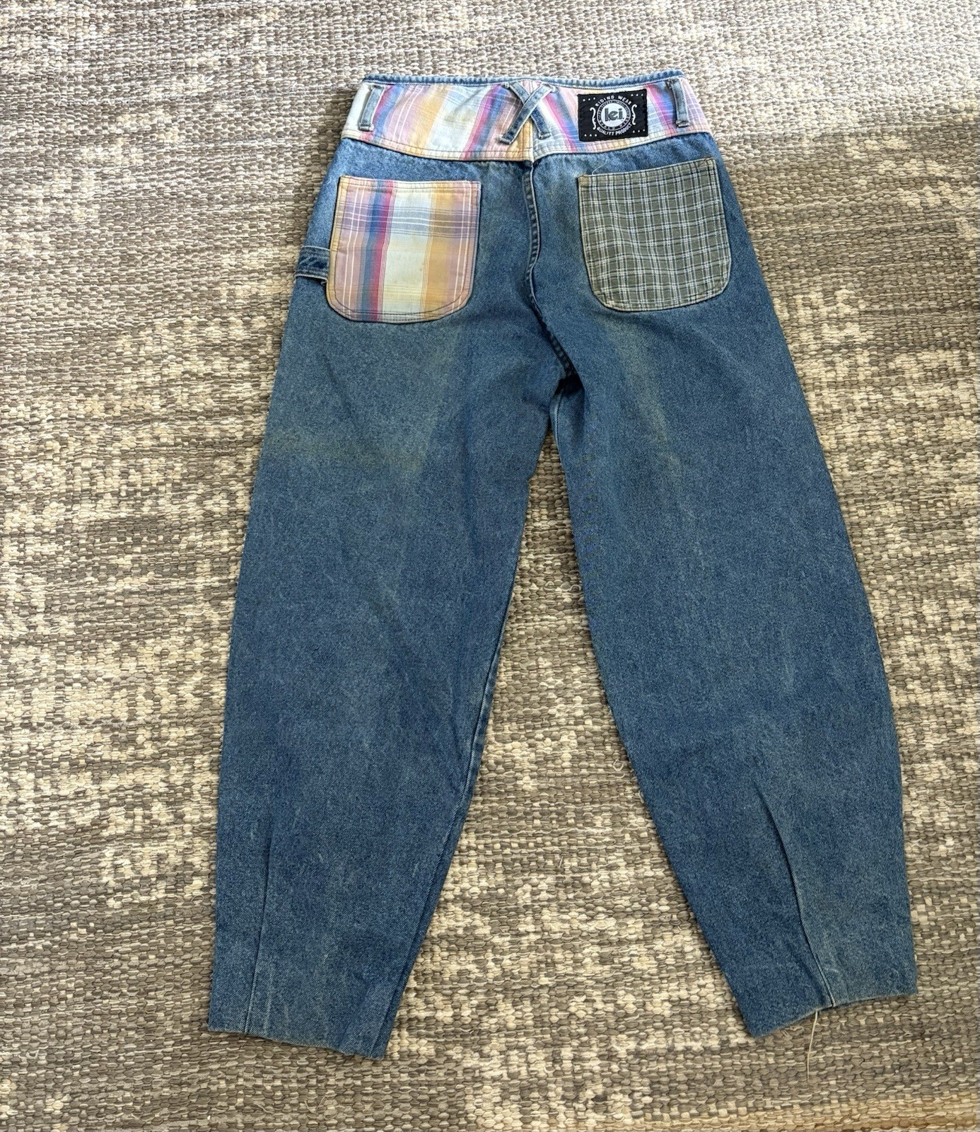 Vintage 1990s L.e.i. plaid patchwork jeans
