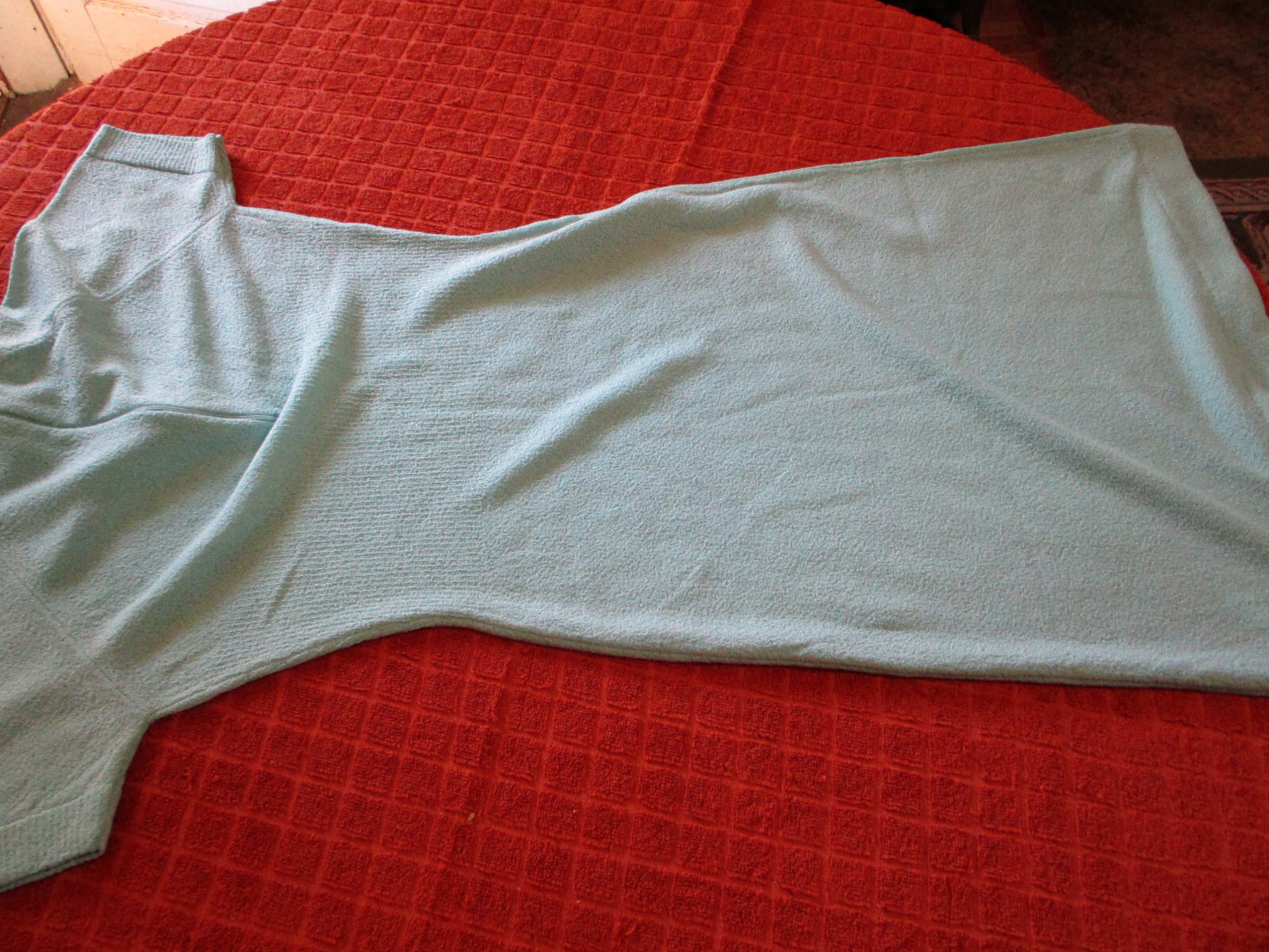 Talbott Travler Full Fashioned Dacron Polyester Dress Stretch Knit -S 8 Aqua VTG