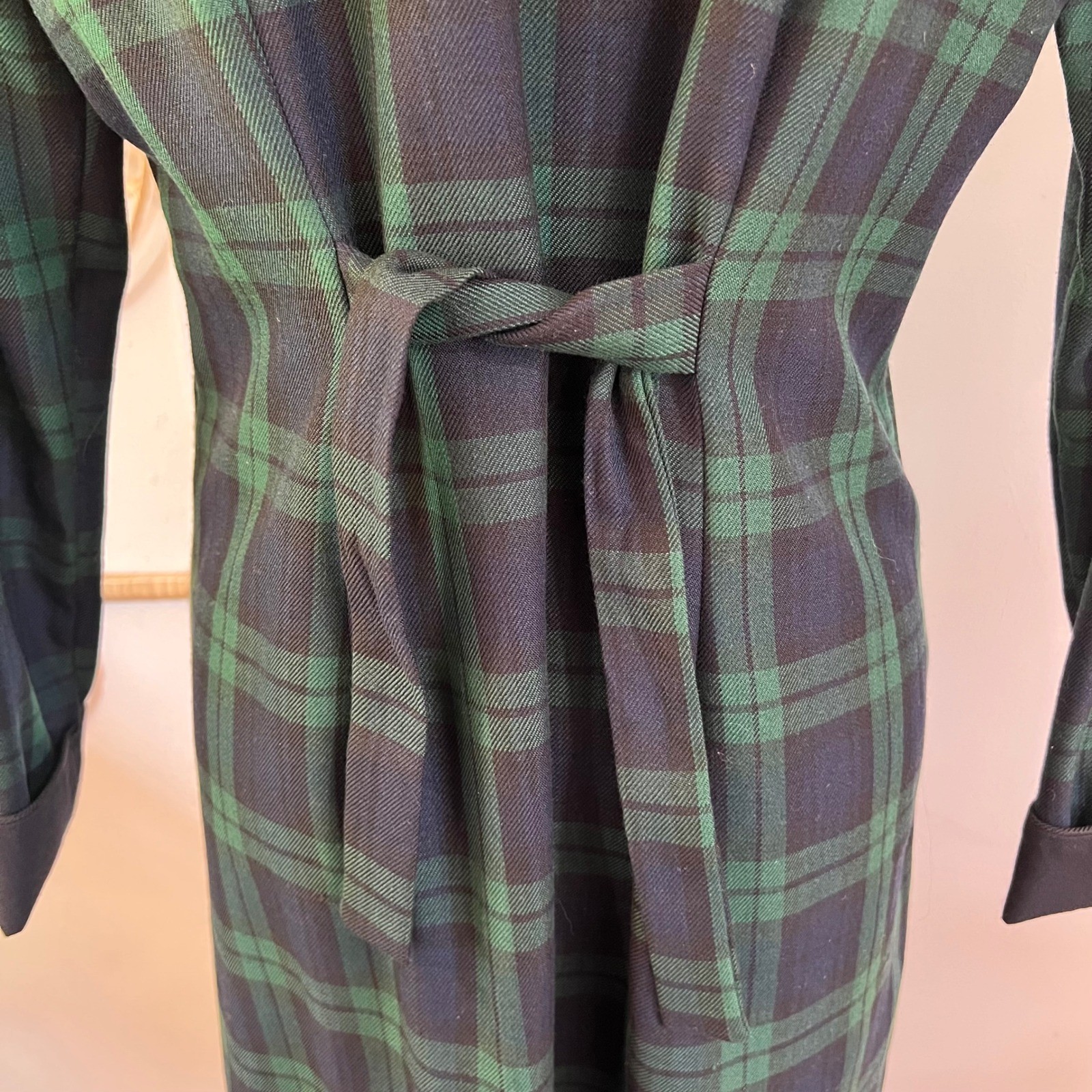 Vintage Appleseed&rsquo;s Blackwatch Plaid Maxi Dress Tartan Button Front Size 10P