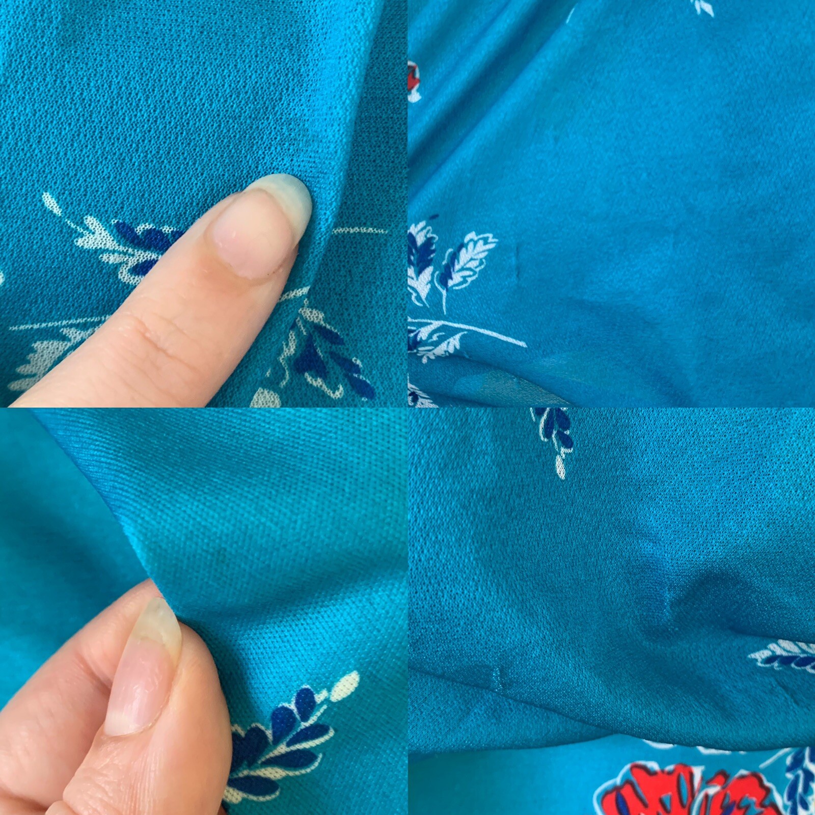 vintage 70s teal floral dress XS/S