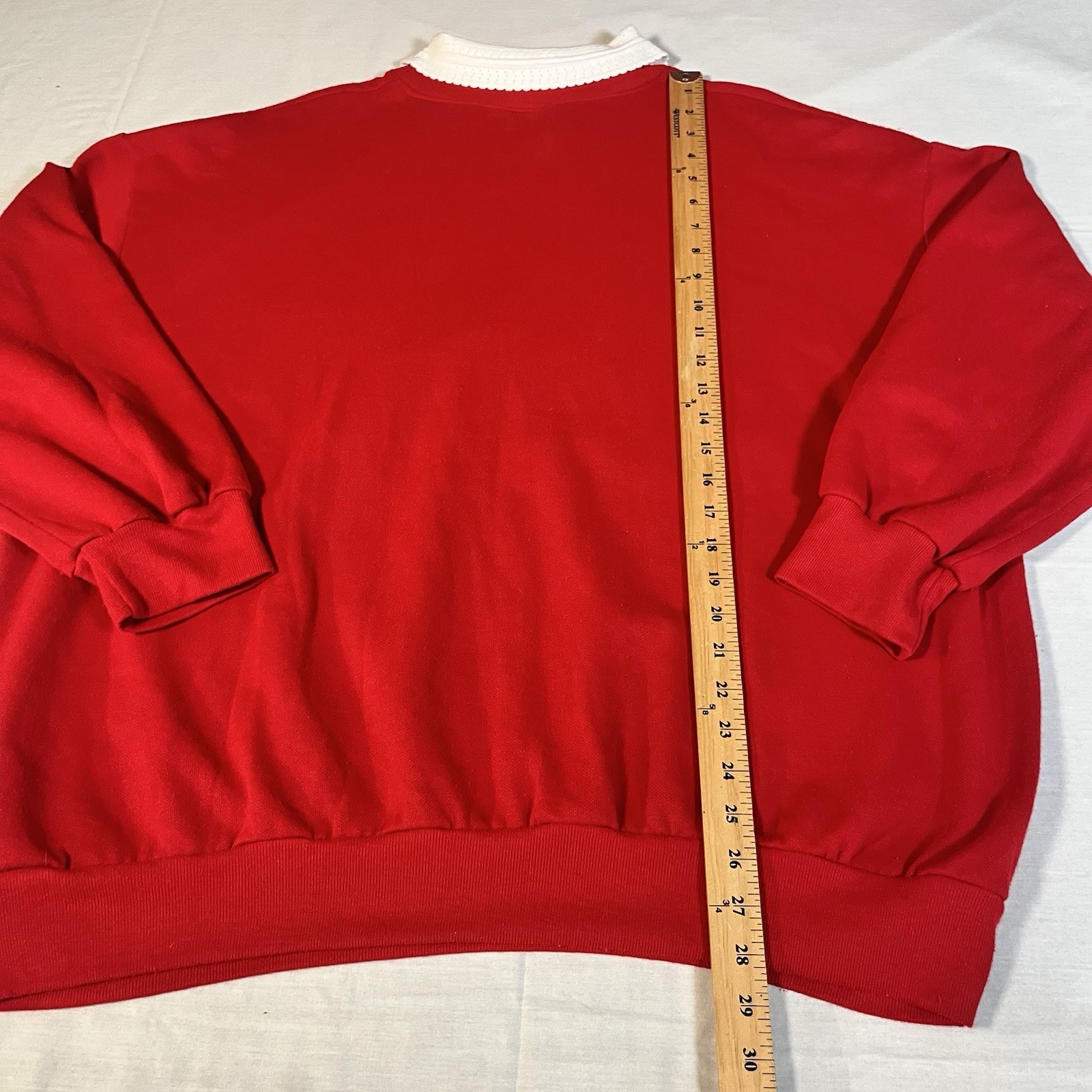 Vintage 90s Nutcracker Bear Christmas Sweatshirt Puff Paint Plus 2X USA Grandma