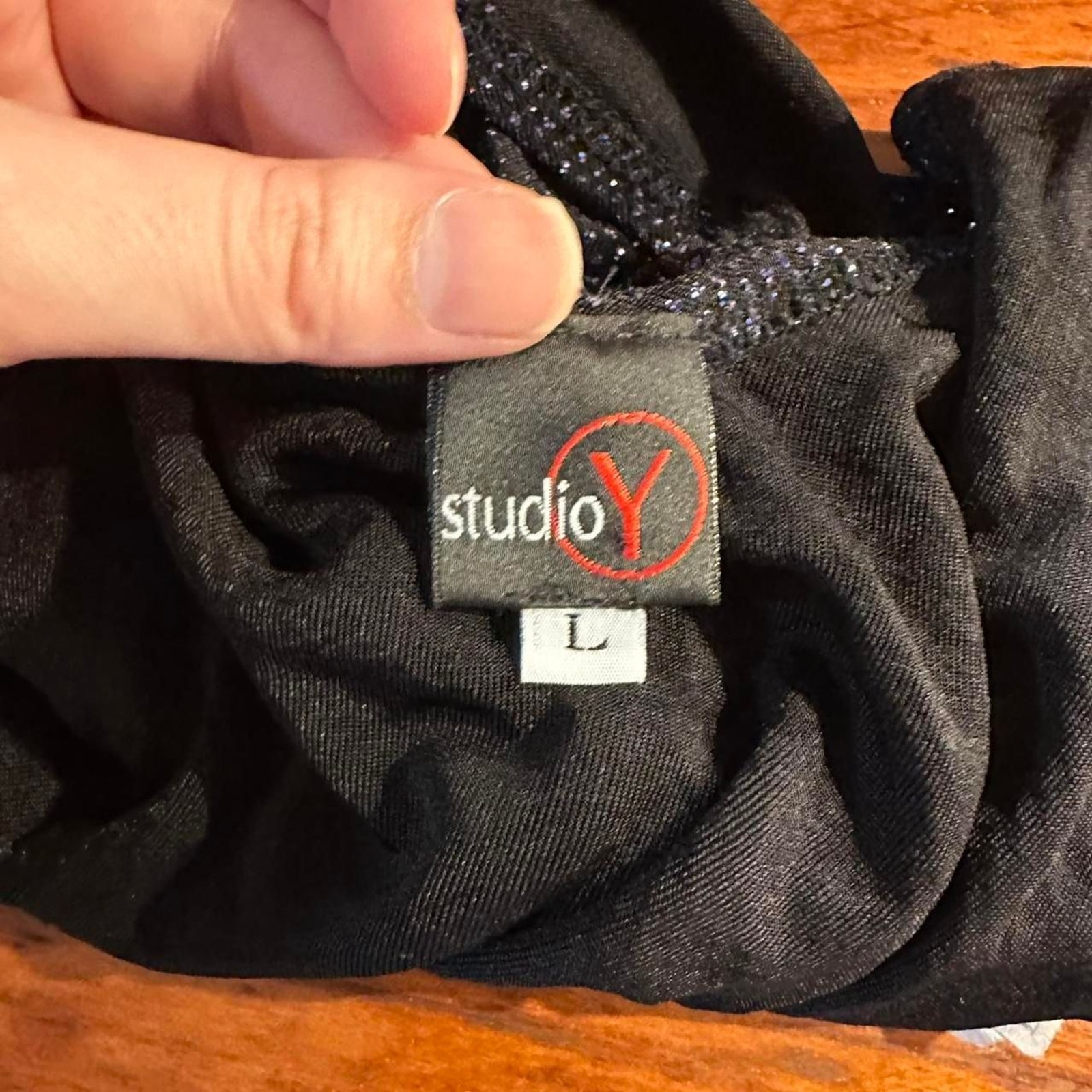 Studio Y Sparkling Navy V-Neck Slinky Tank Top