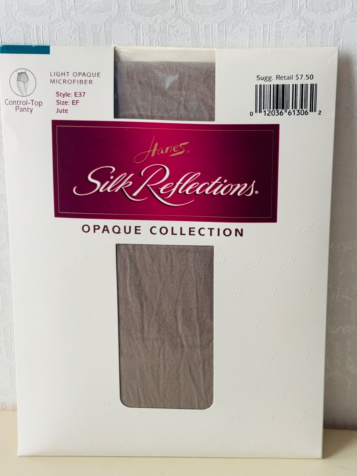 NOS VTG HANES SILK REFLECTION*LT OPAQUE MICROFIBER JUTE TAUPE PANTYHOSE NYLON*EF