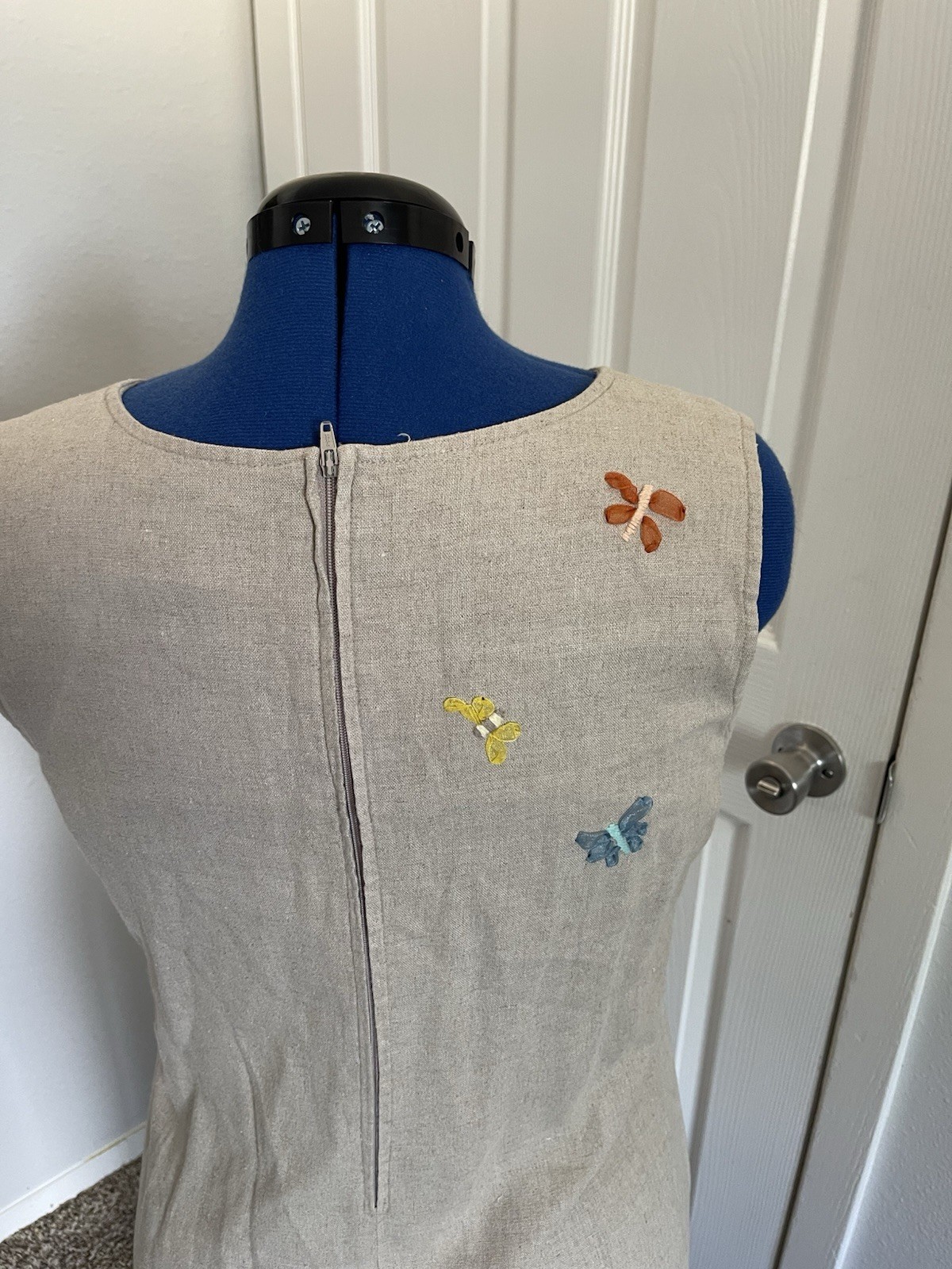 1990s/2000s Christopher and Banks Cardigan and Dress Embroidered Flowers, Bugs