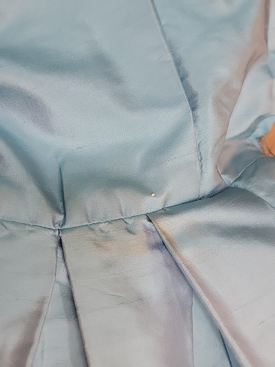 Rare VTG 50s Marie Leavell Aqua Blue Silk Shirt Dress Mid Century Boutique/Pleat