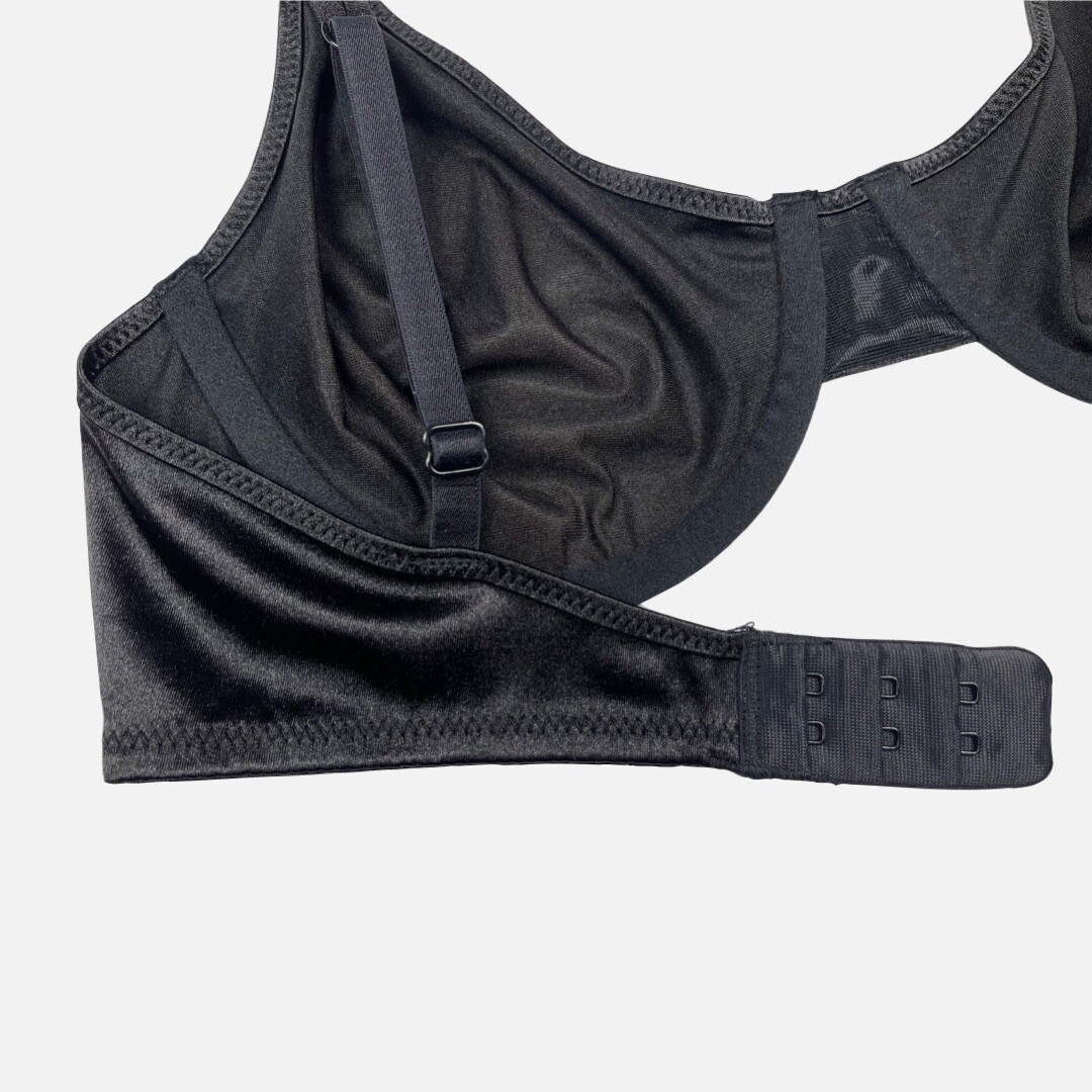 Unlined Satin Bra · Second Skin · Black · 36C