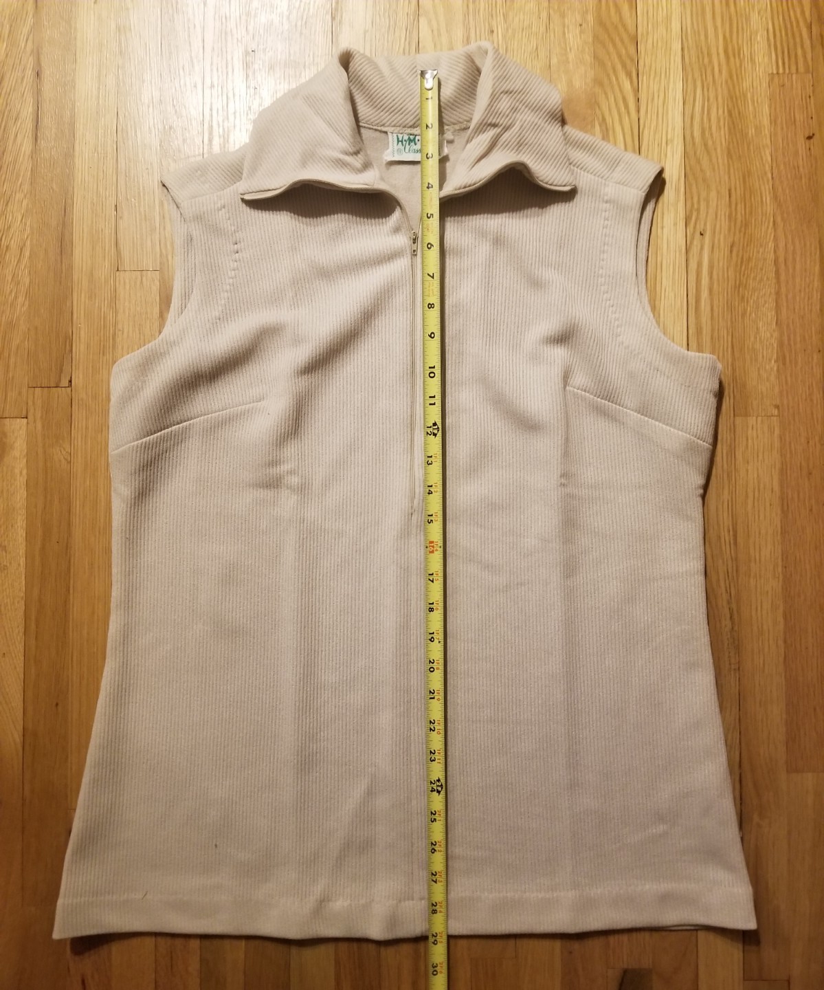 NOS Vintage 1970s HMS CLASSICS Womens Size 18 Polyester Belted Beige Tunic Top