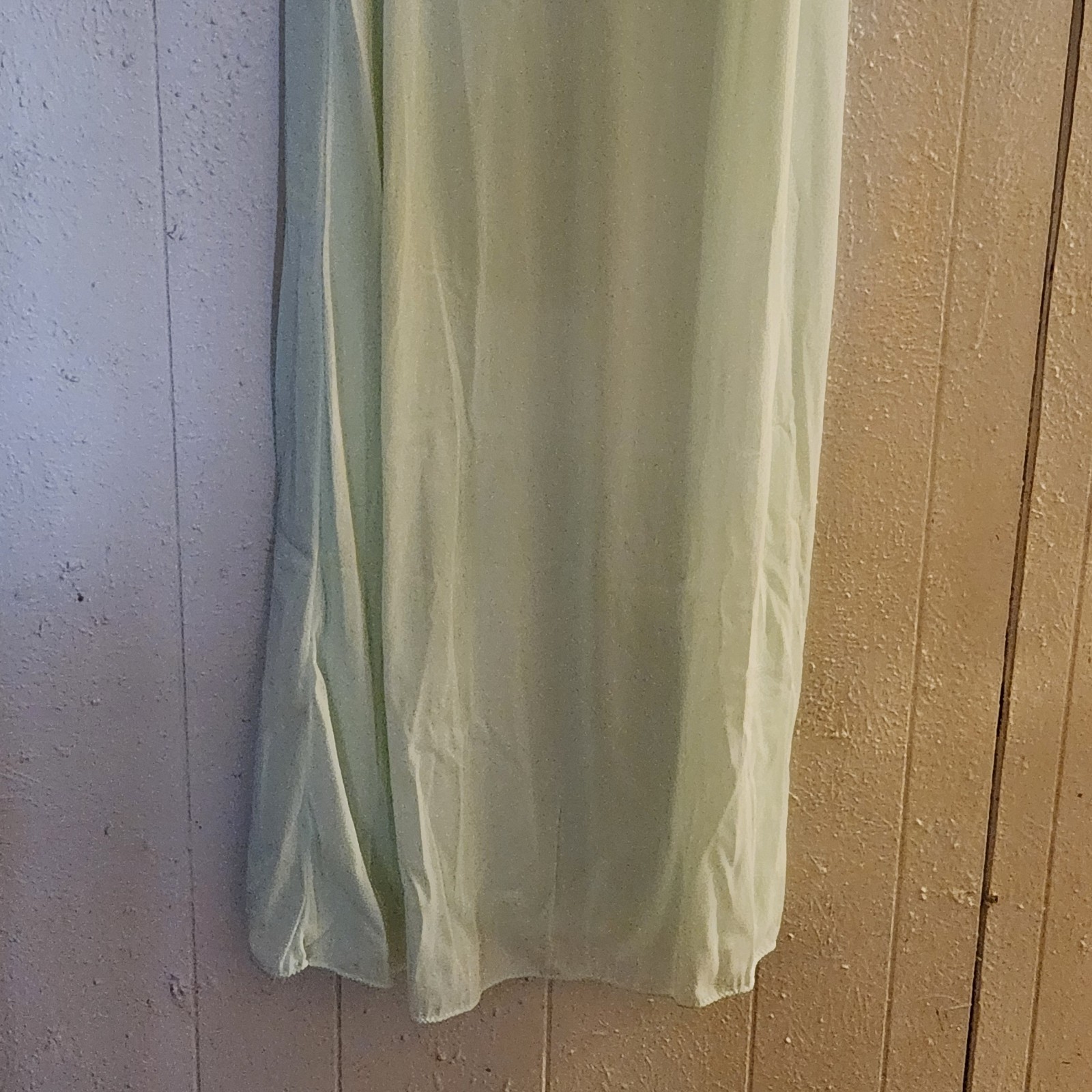 Vtg NWT Montgomery Ward Shear Silky Nylon Long Night Gown Mint Green Sz S