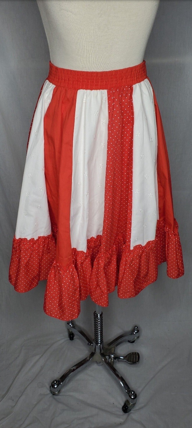 Vintage 1960s Partners Please Malco Modes Red And White Skirt Square Dance Med