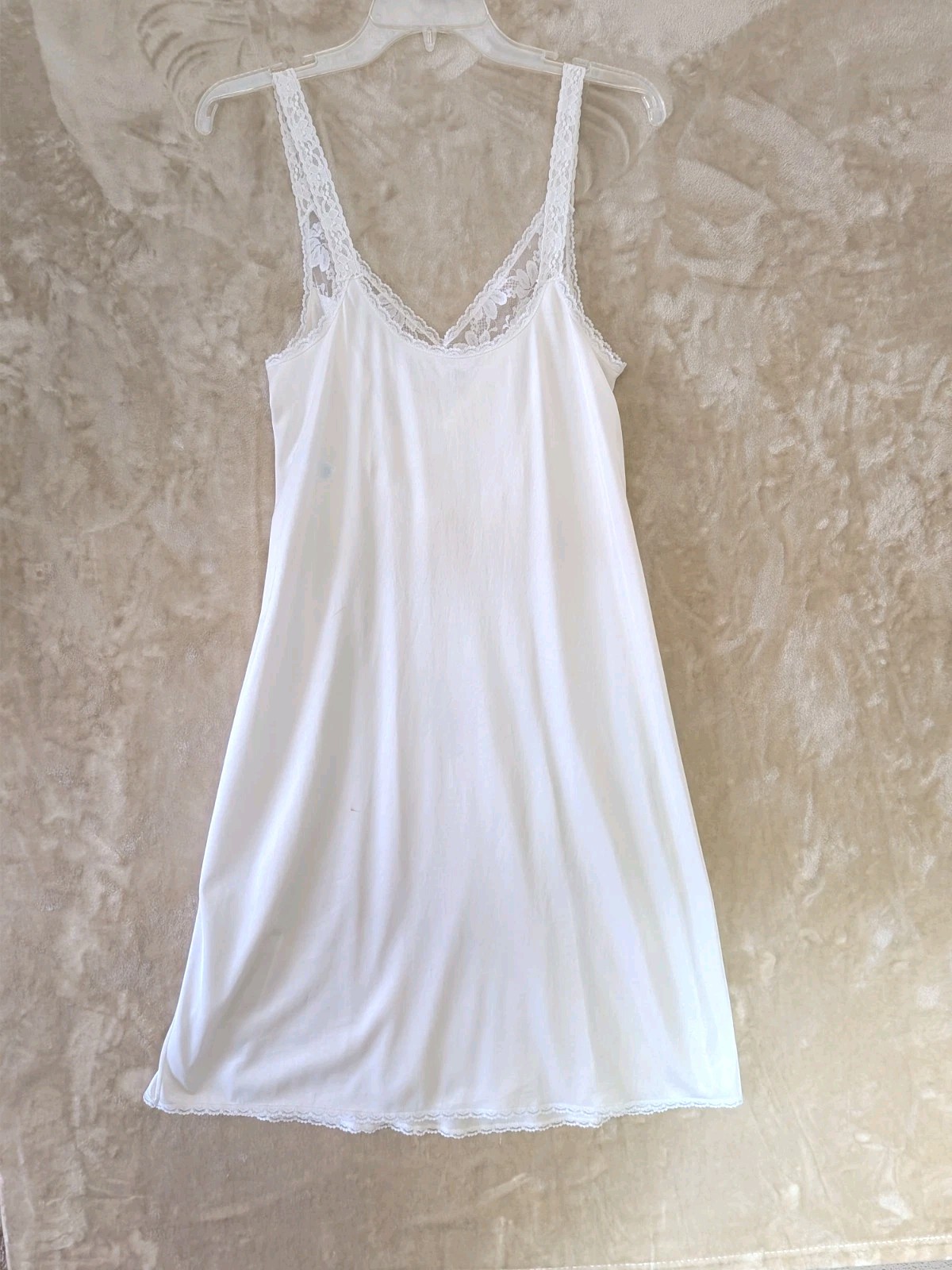 Vtg Maidenform Womens 34 Something Special Full Lace Slip Dress Silky Nylon