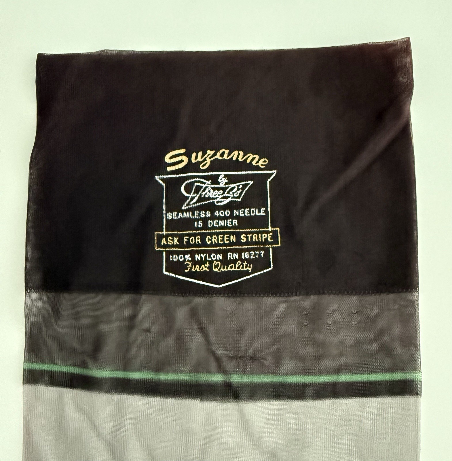 Vintage Suzanne Seamless Flat Knit Reinforced H+Toe Stockings 2 Pairs 15 Denier