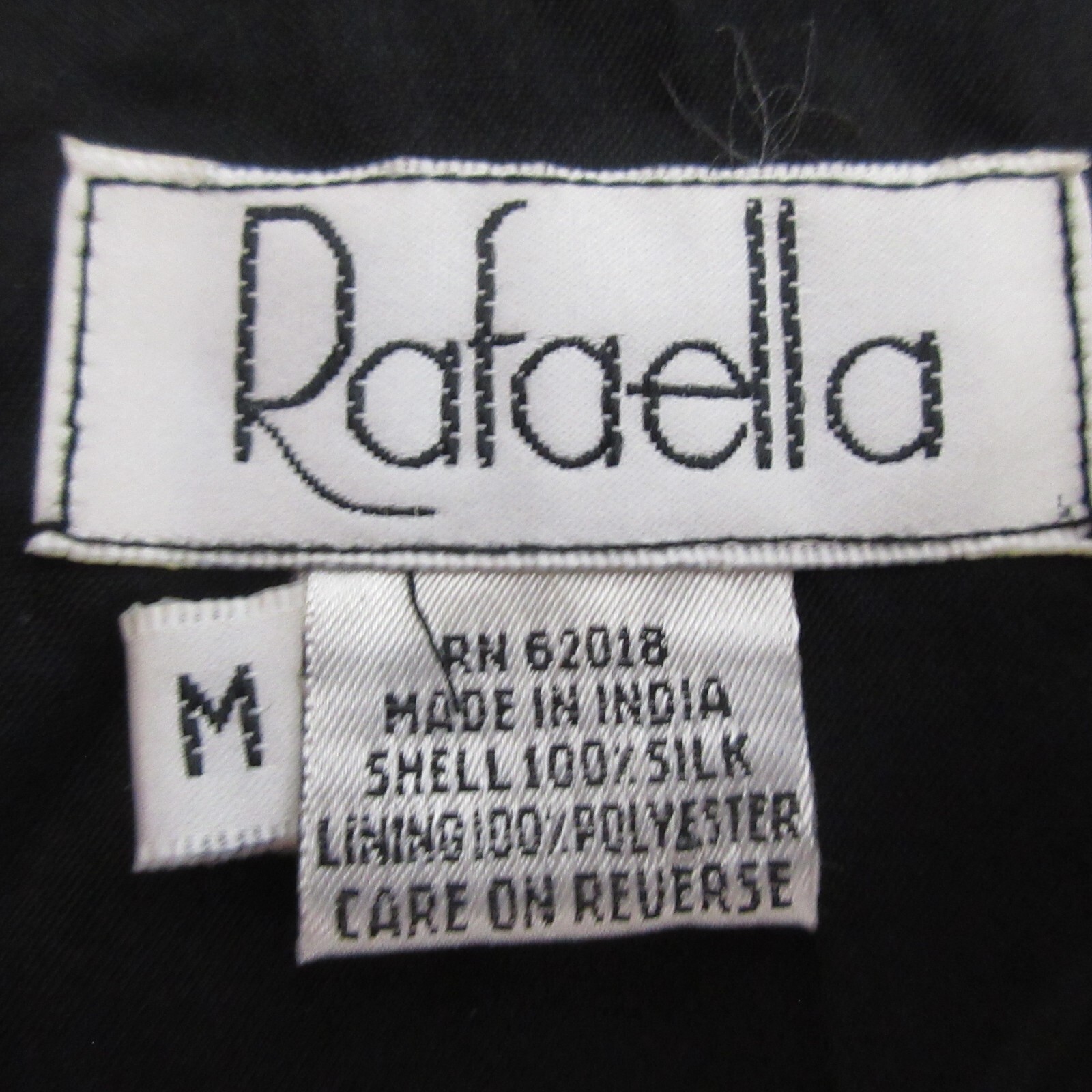 Rafaella Black 100% Silk Vest Medium Black Heavily Beaded Front Back Embroidered