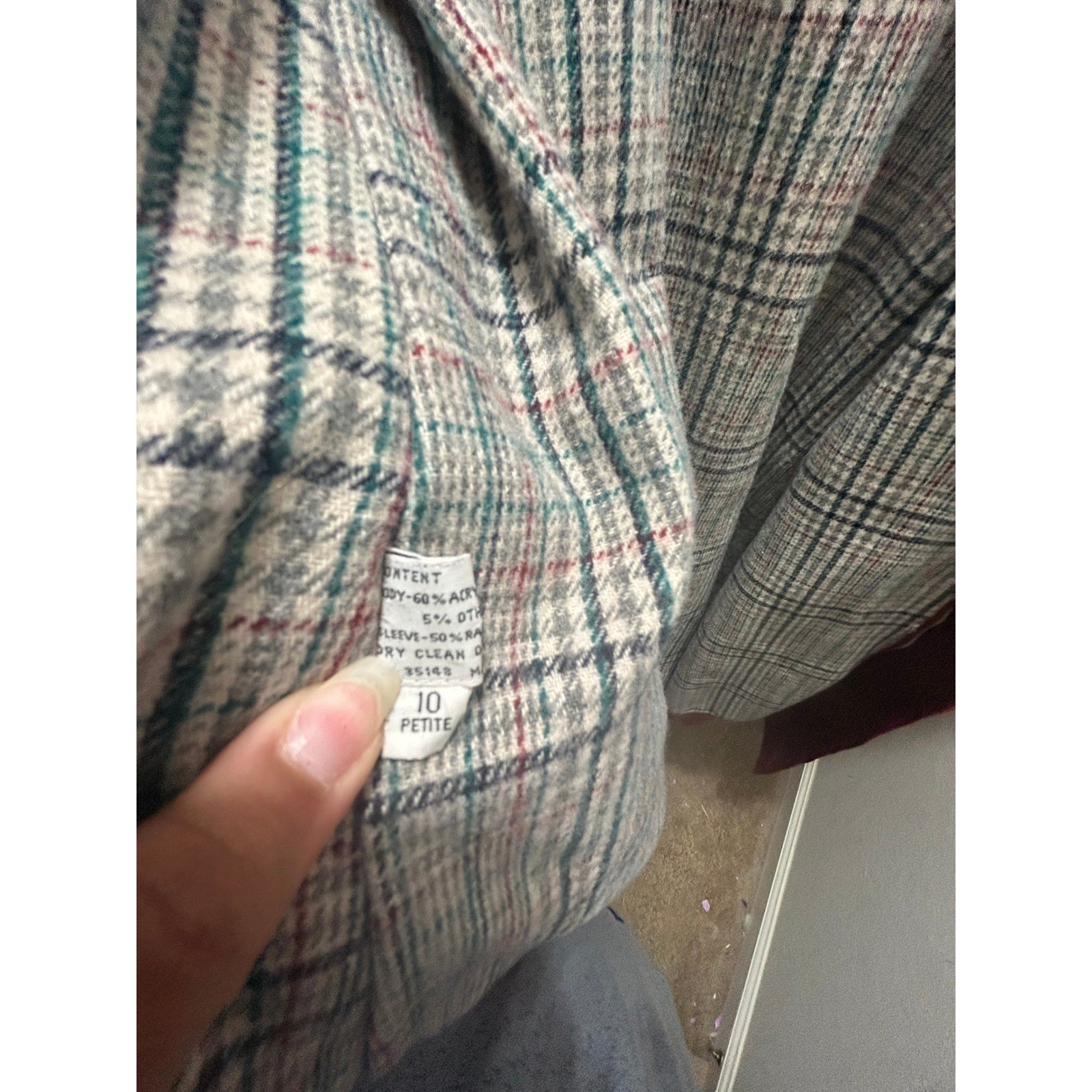 Vintage Misty Harbor Red Plaid Lined Raincoat Trench Coat Petite 10 Retro