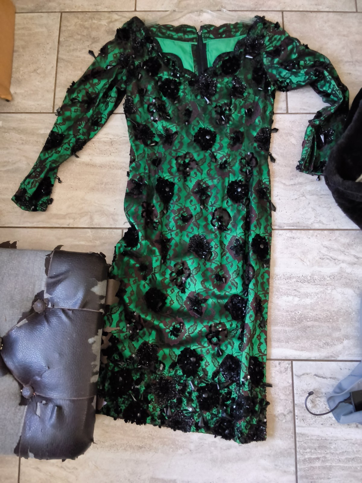 life style in the 1950&rsquo;s, Woman Beaded Cocktail Dress