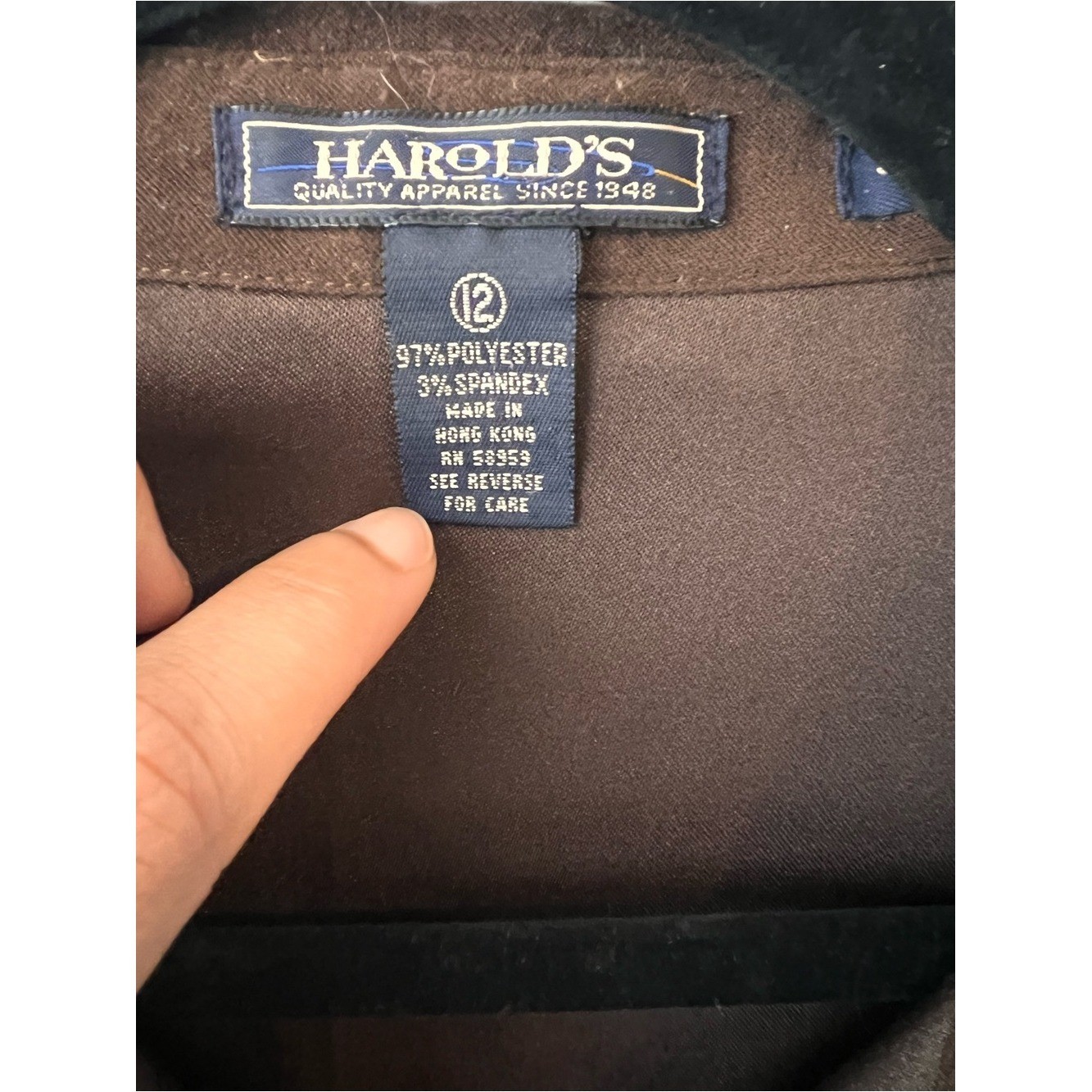 Vintage Harolds Brown Faux Suede Button Down Shirt Women Size 12 Microsuede Y2K