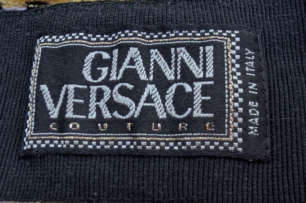 Vintage 90&rsquo;s Gianni Versace couture Velvet leggings stretch pants sz 44 S or XS