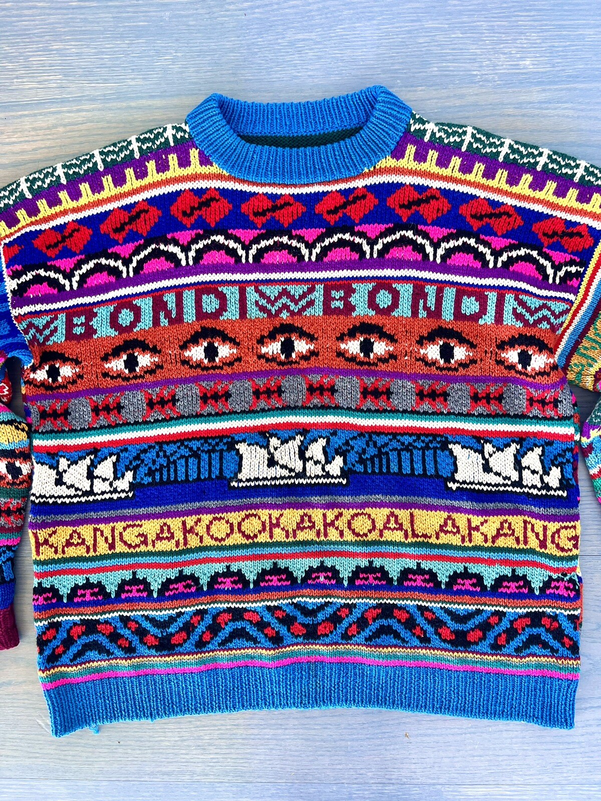 JENNY KEE Rare Vintage Sweater 1980s sydney Opera House Bondi Beach Australia