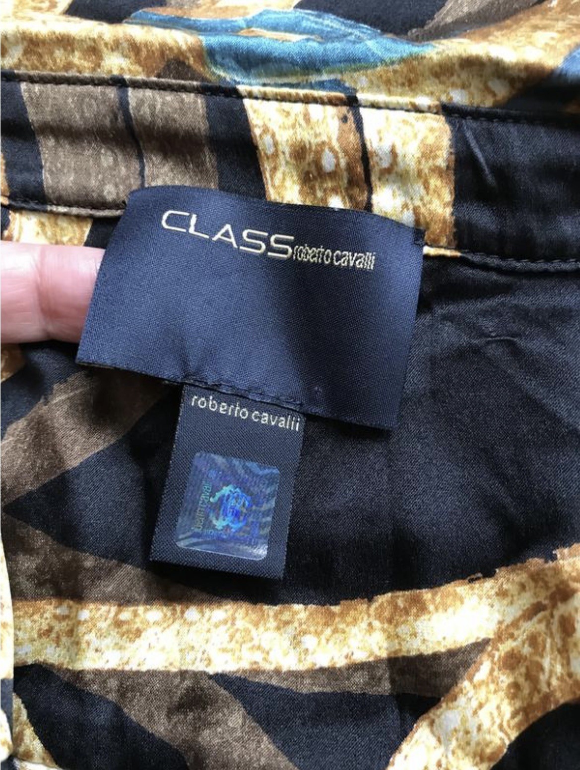 Vintage Roberto Cavalli Class silk Snake Chain Print Blouse Shirt Size S IT 40
