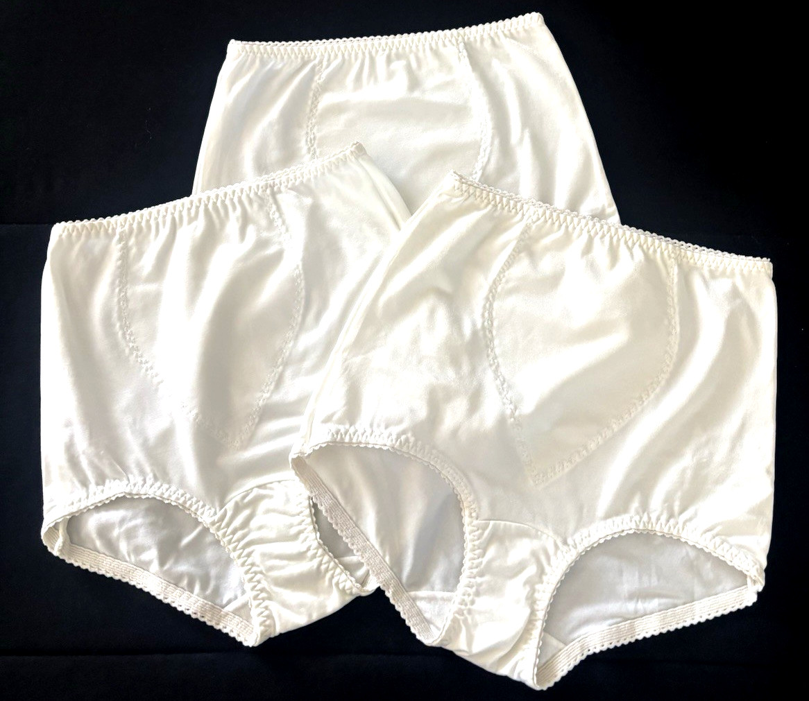 NEW VTG &rsquo;90s Satiny Panties Hanes Her Way 3 LOT Sz L Nylon Spandex RN63944 NOS