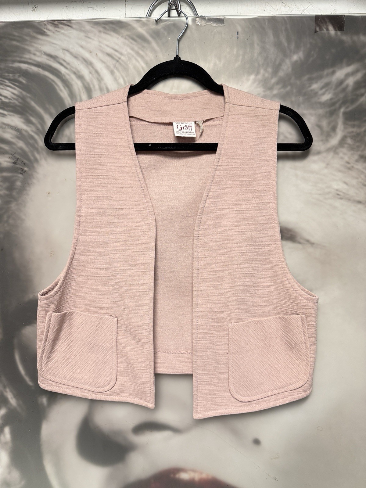 Vintage Graff Polyester Grandma Vibe Grandma Core Pink Vest