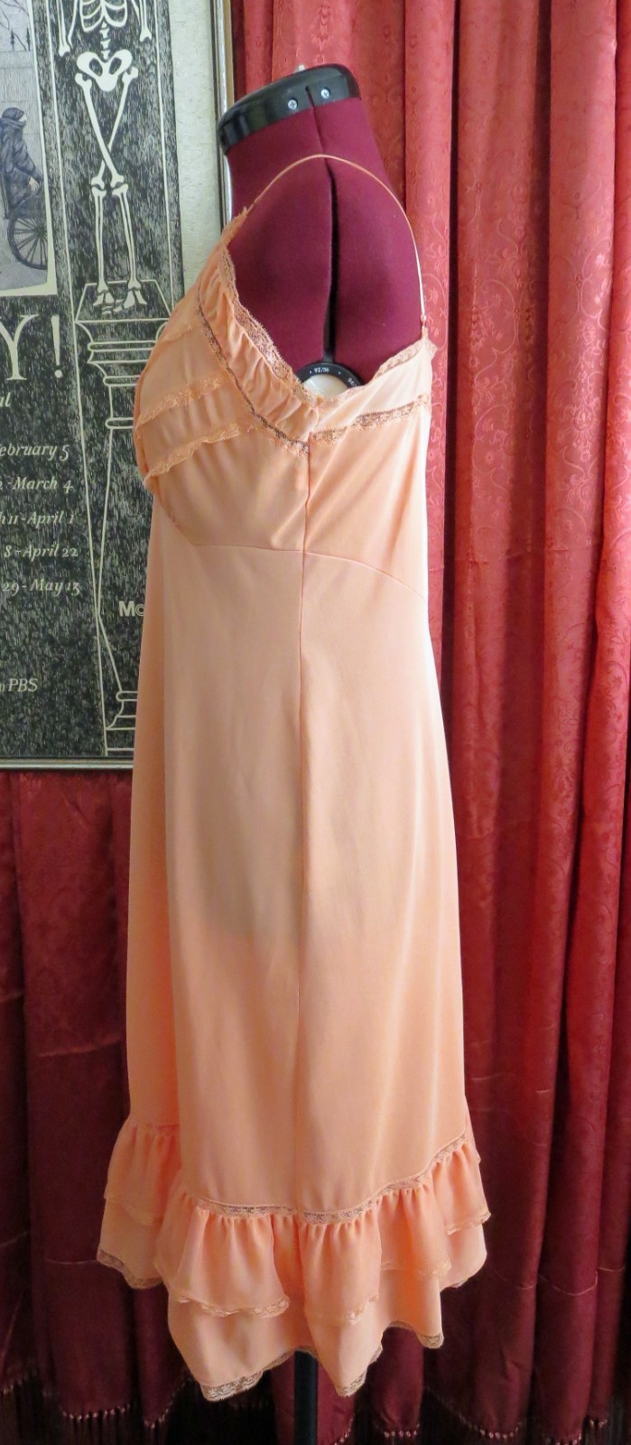 1950s Luxite by Holeproof « Charm » Full Slip Orange L