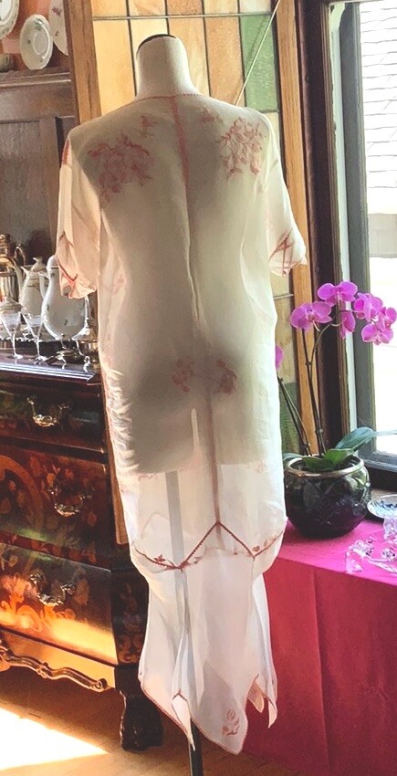 Silk Organza Exquisite Vintage Dress Handmade In France