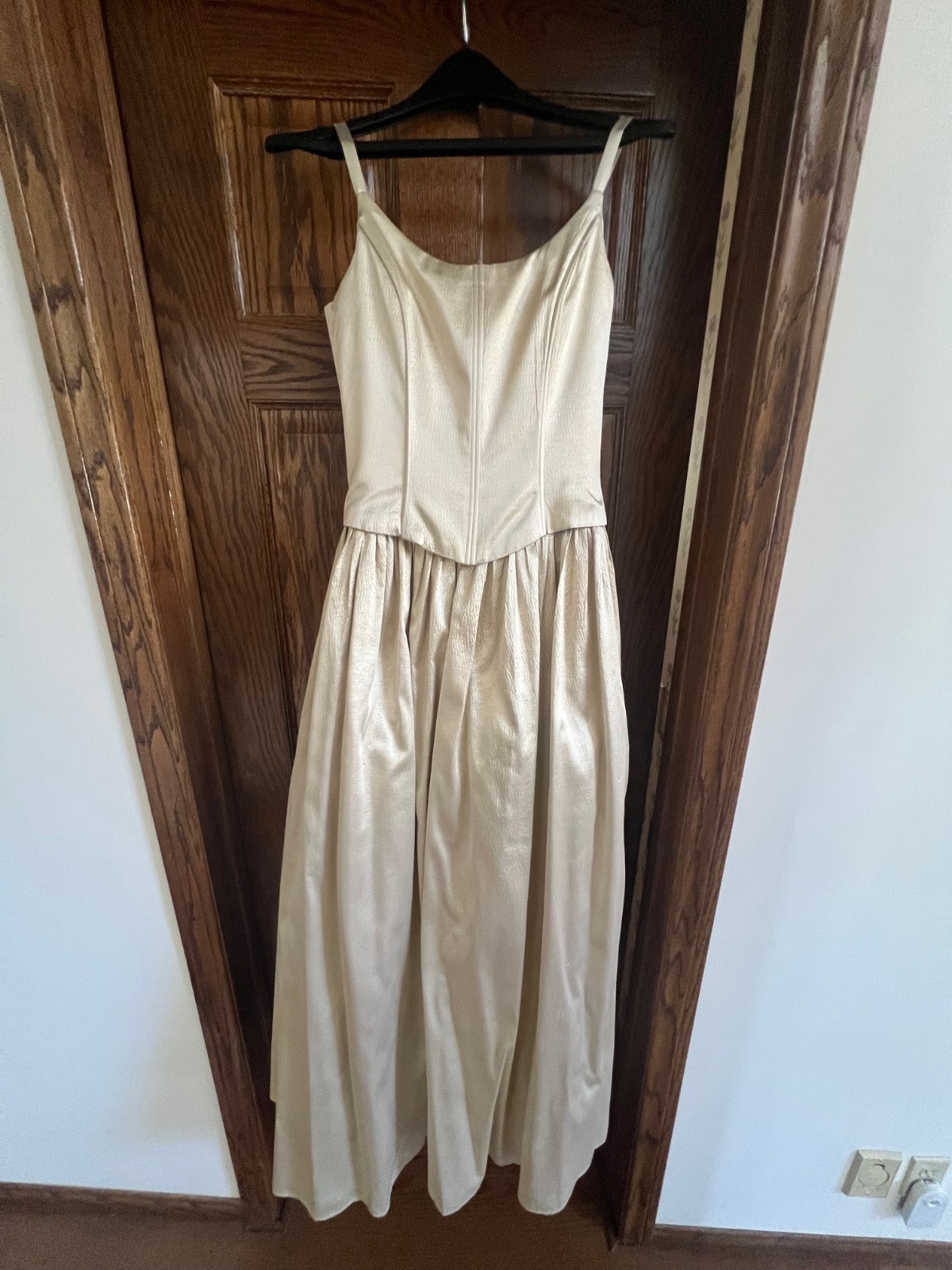 1990s Size 7/8 Vintage Gold Champagne Jessica McClintock Princess Dress READ