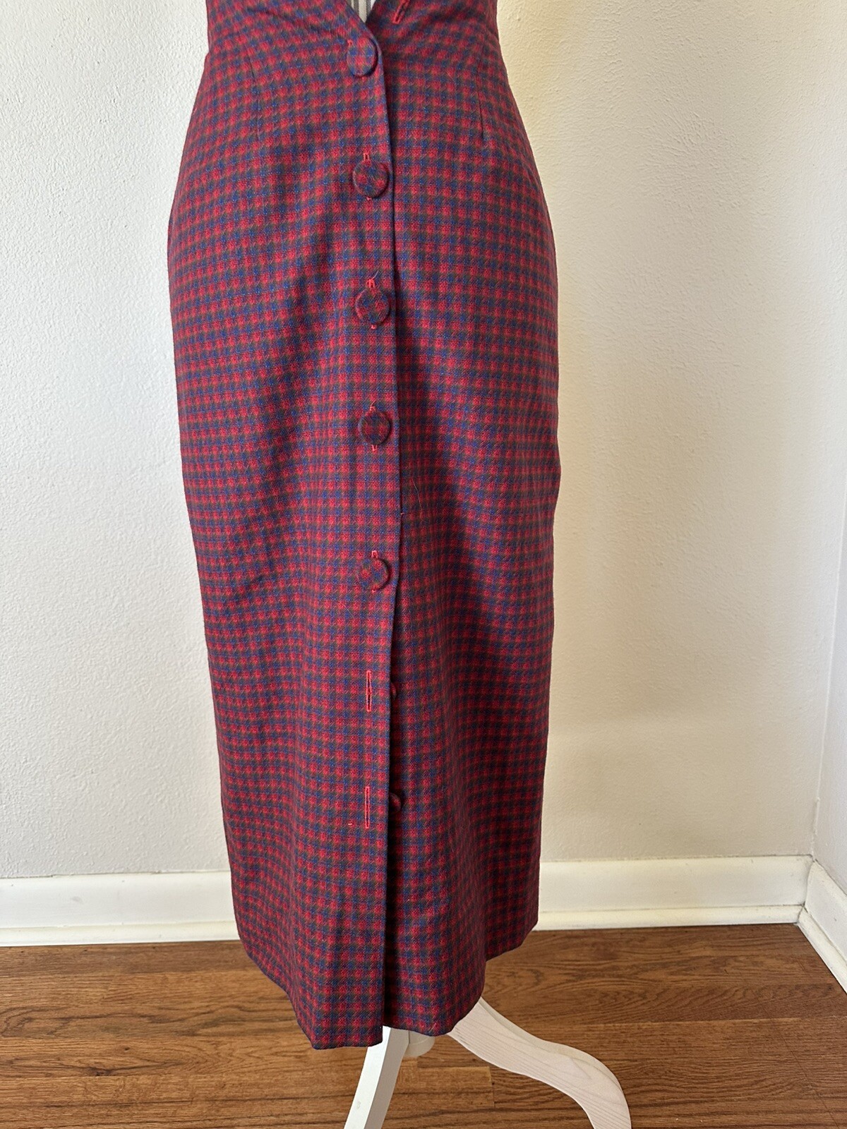 Vintage 80s Cullinane Wool Plaid High Waist Pinup Skirt Woman&rsquo;s XS