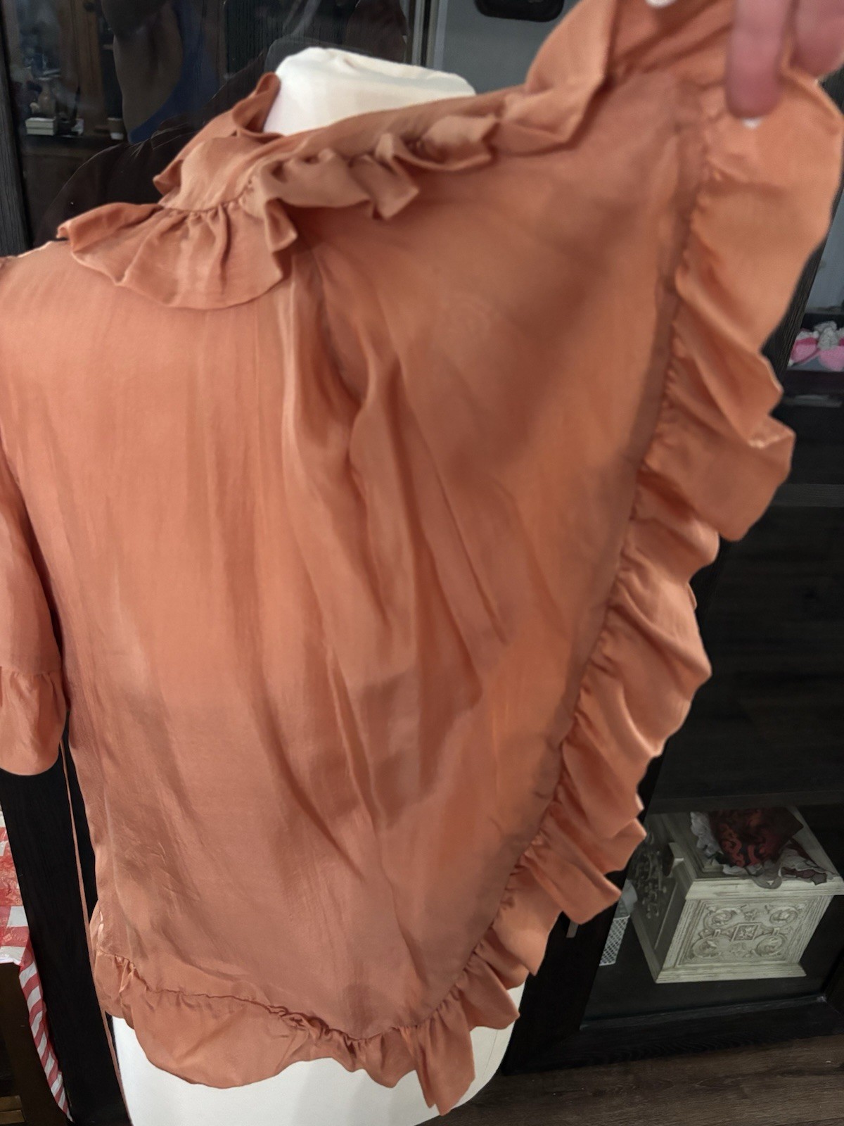Marni 100% Silk Brown Ruffle Blouse IT 40 (US 4–6) | Butter-Soft Designer Top
